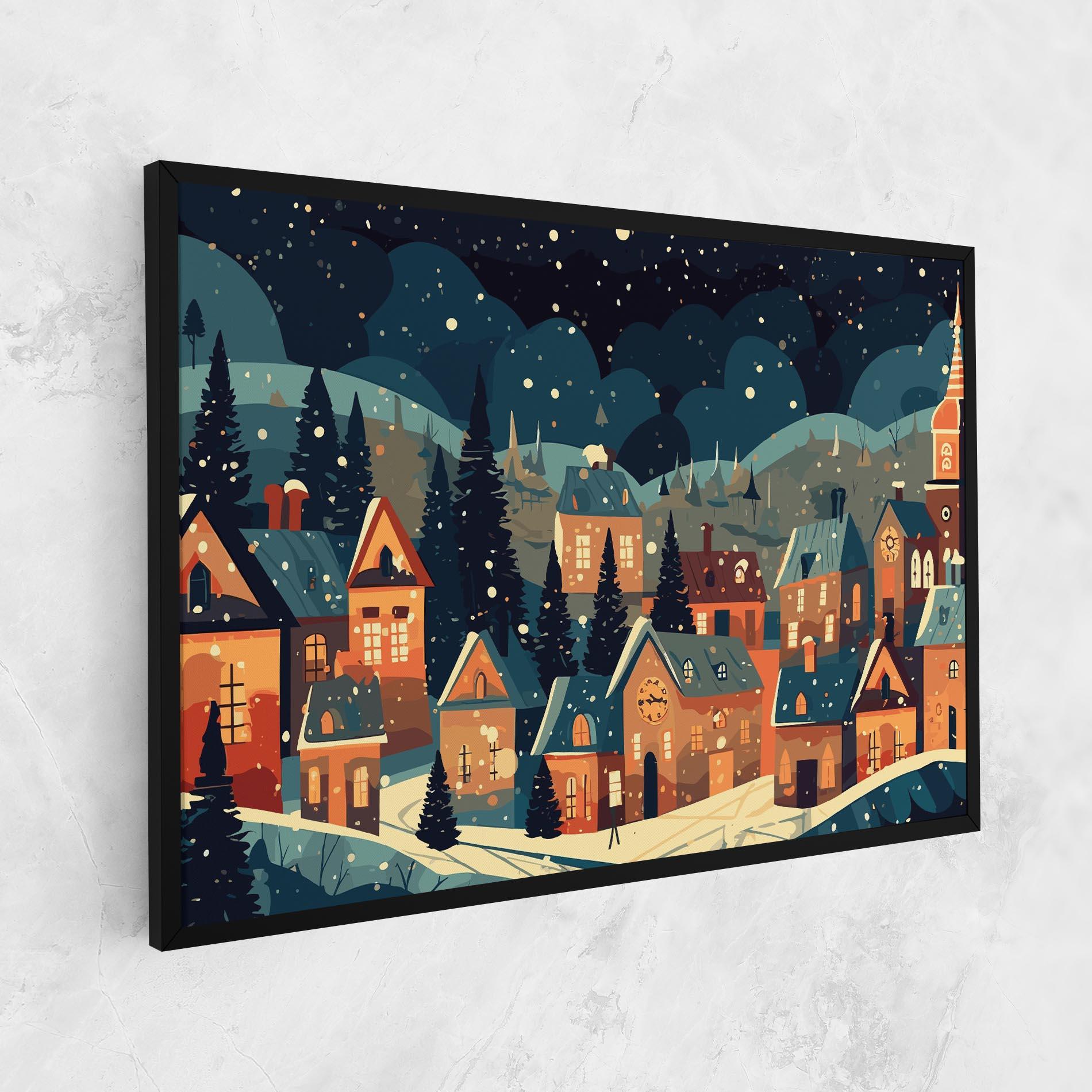 Tablou Canvas Winter View Houses mockup 1