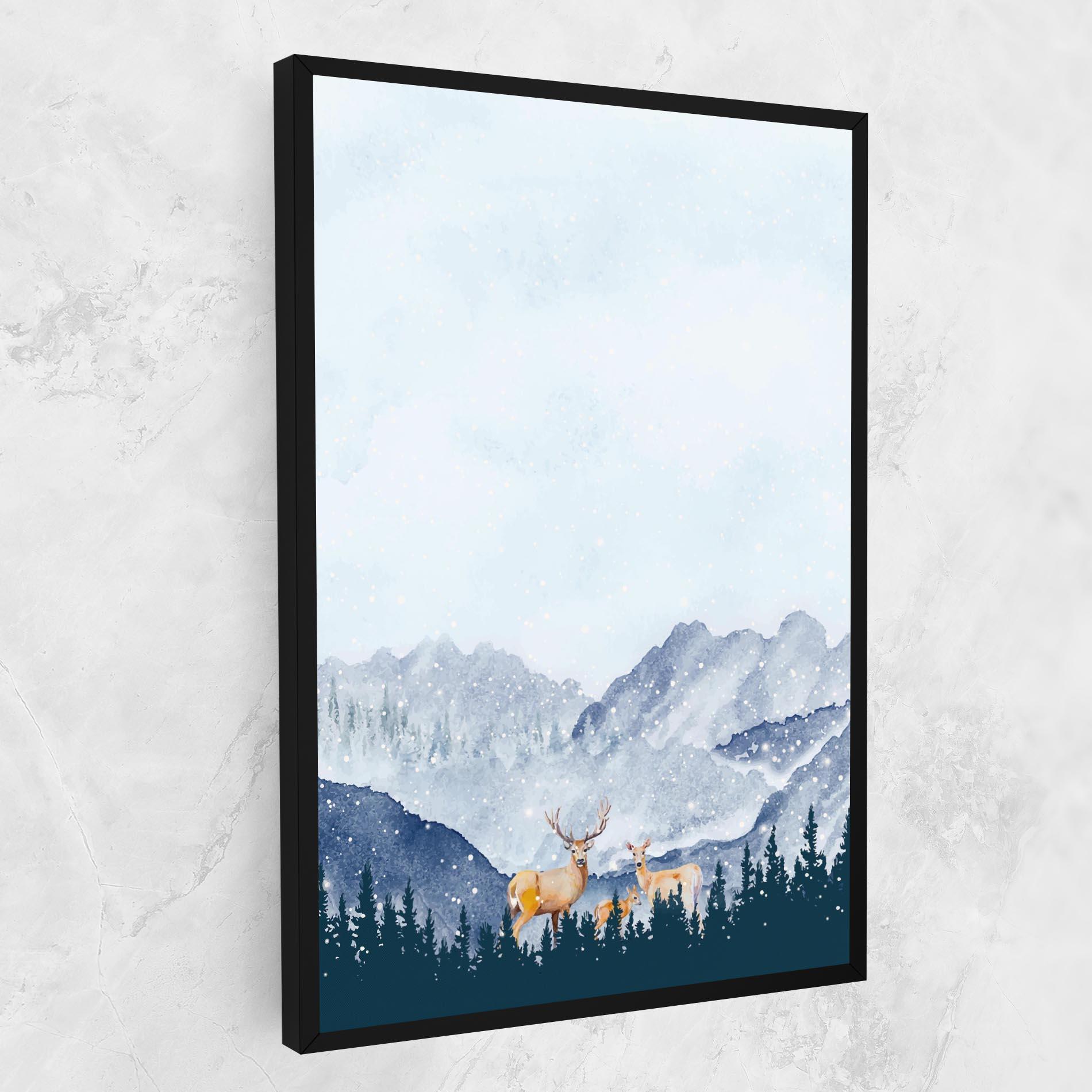 Tablou Canvas Winter Deers mockup 1
