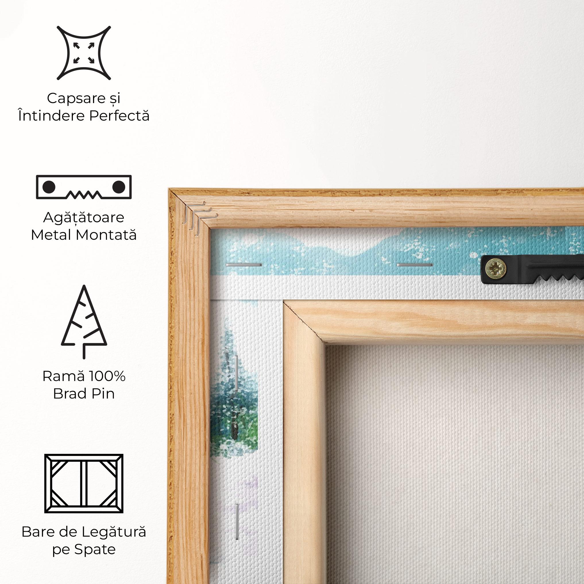 Tablou Canvas Purple House Winter mockup 5