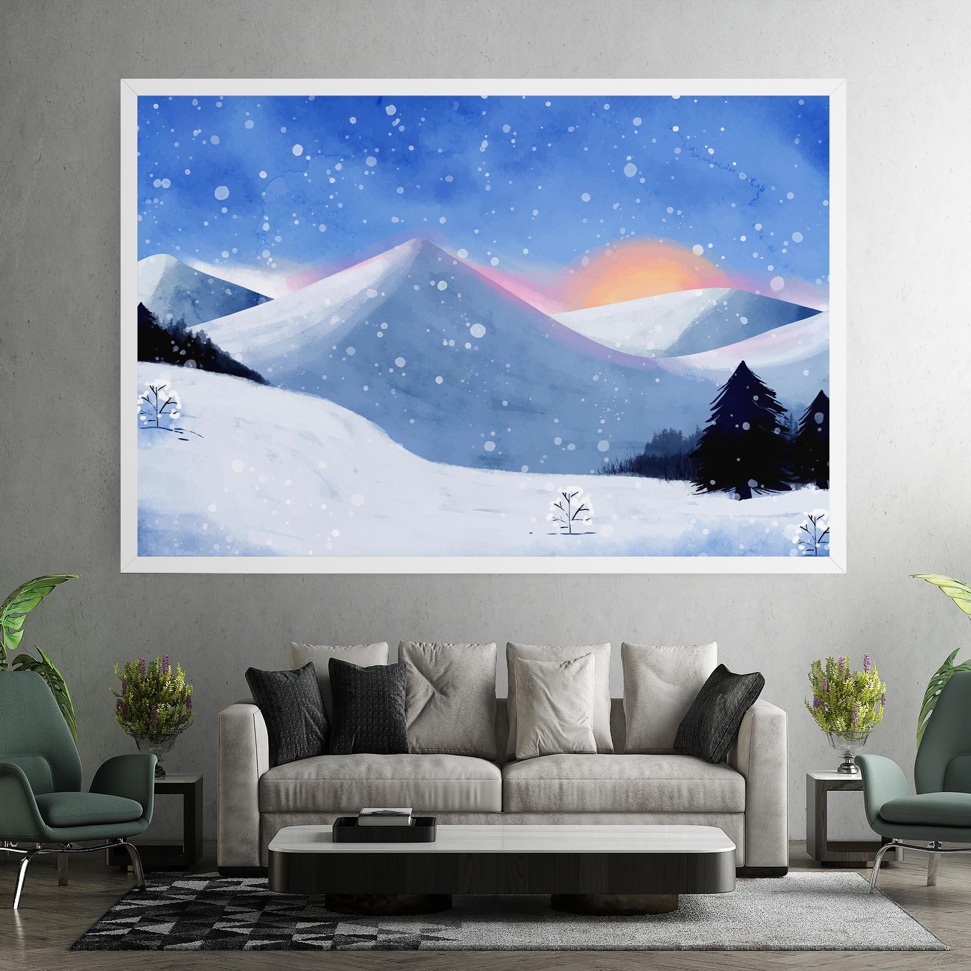 Tablou Canvas Mountain Snow Art mockup 7