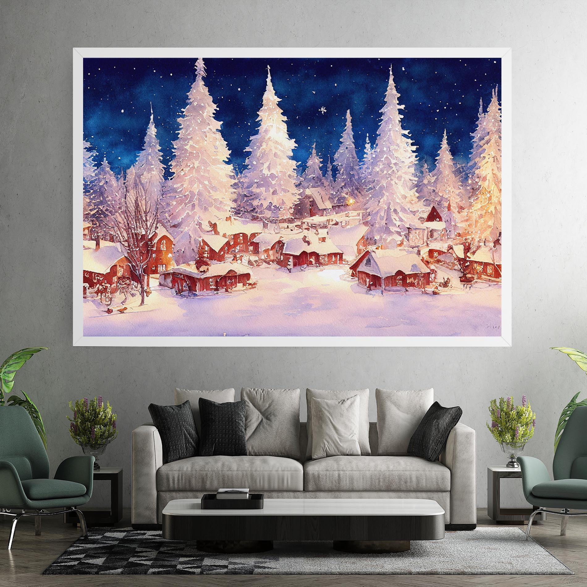 Tablou Canvas Snow Falling Painting mockup 7