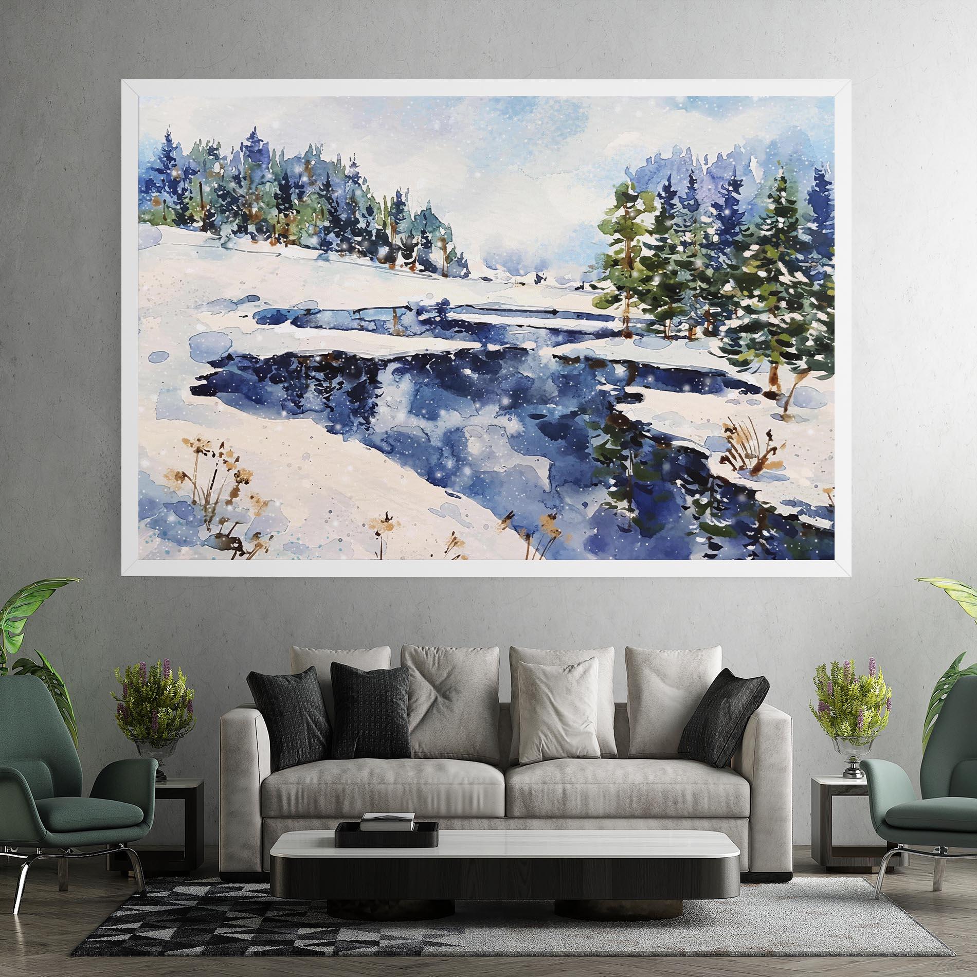 Tablou Canvas Winter Painting mockup 7