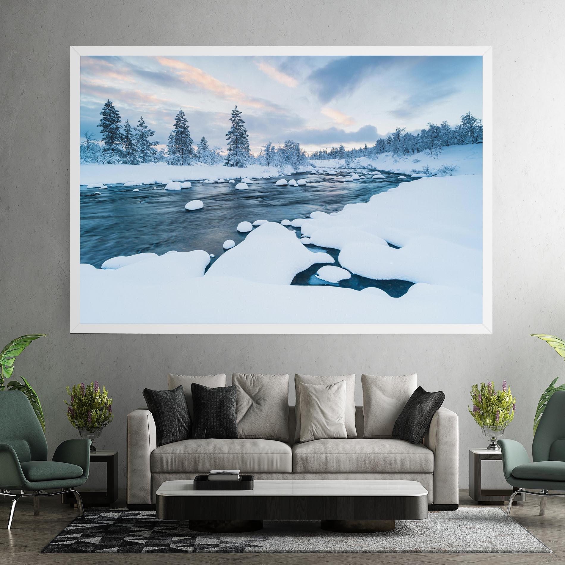 Tablou Canvas Winter River mockup 7