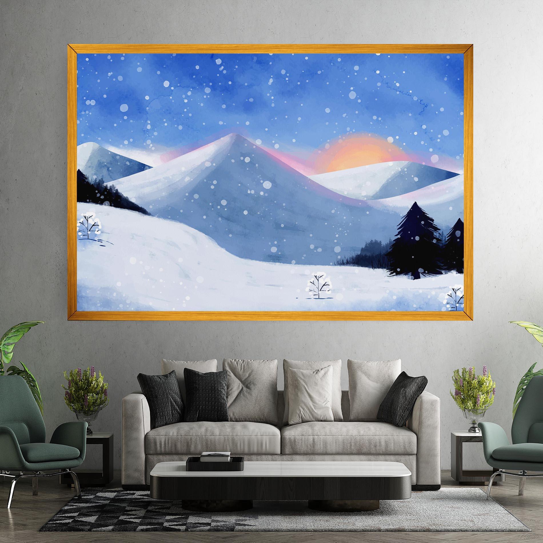 Tablou Canvas Mountain Snow Art mockup 7