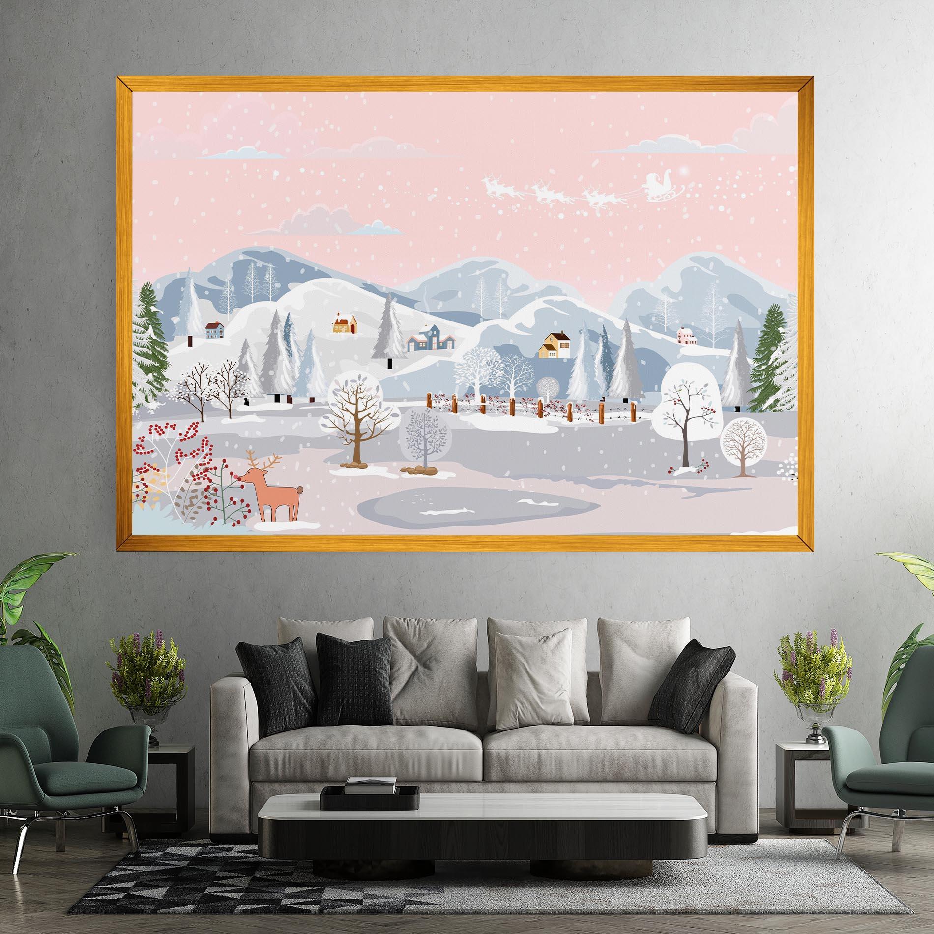 Tablou Canvas Pink Sky Winter mockup 7
