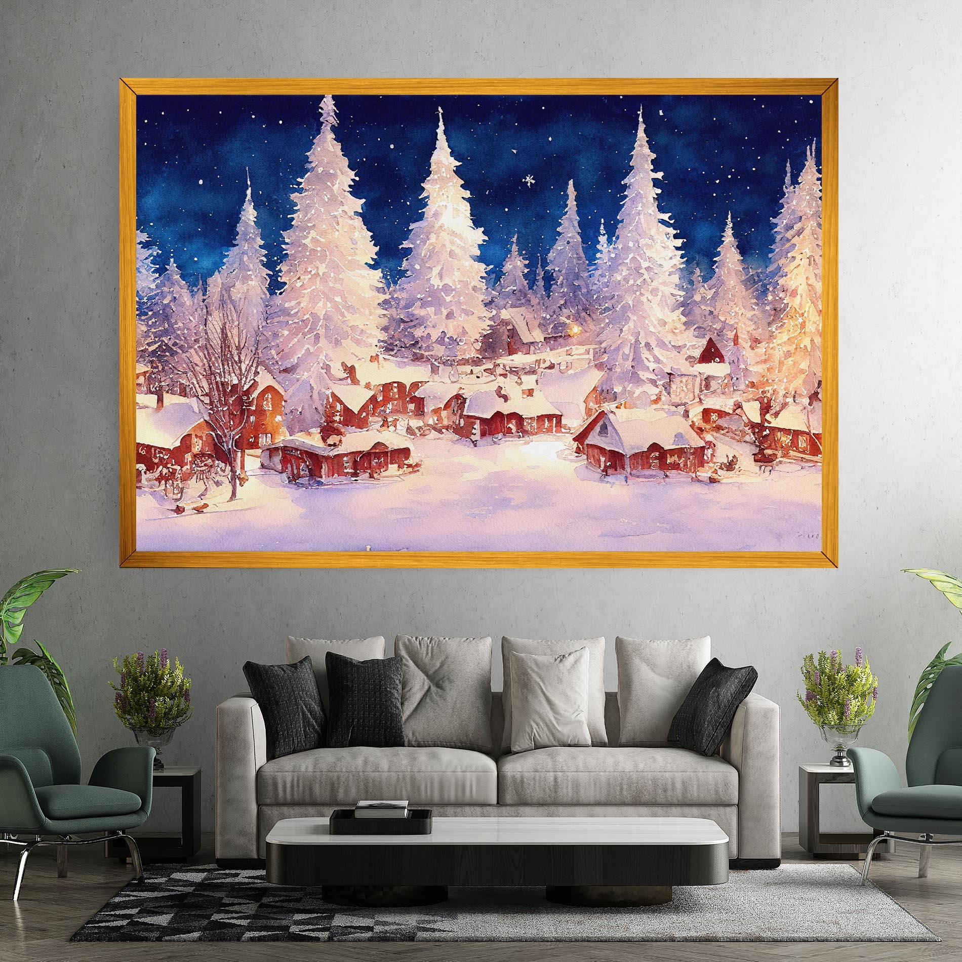 Tablou Canvas Snow Falling Painting mockup 7