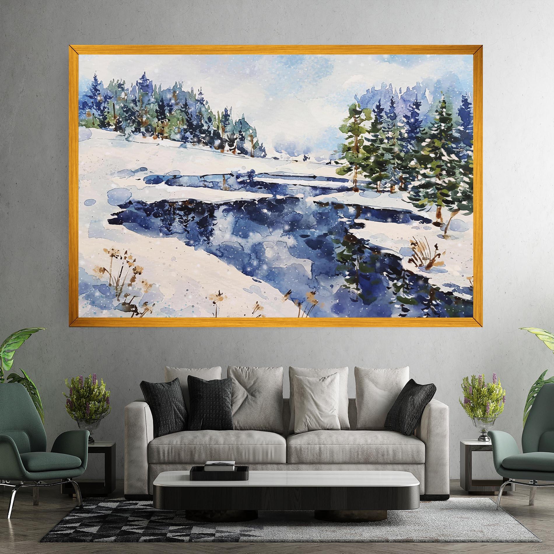 Tablou Canvas Winter Painting mockup 7