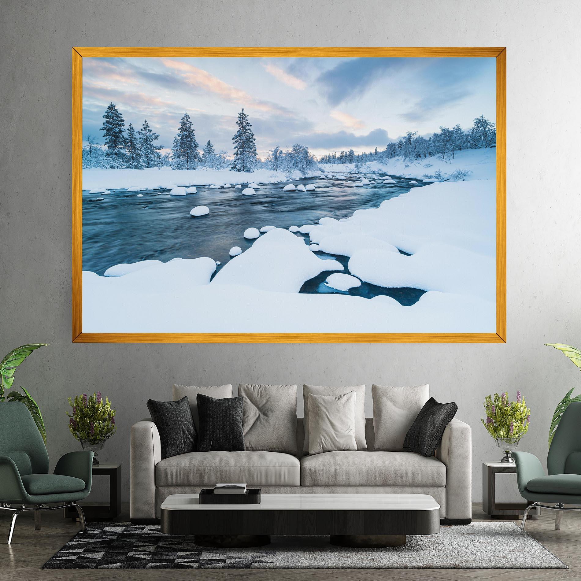 Tablou Canvas Winter River mockup 7