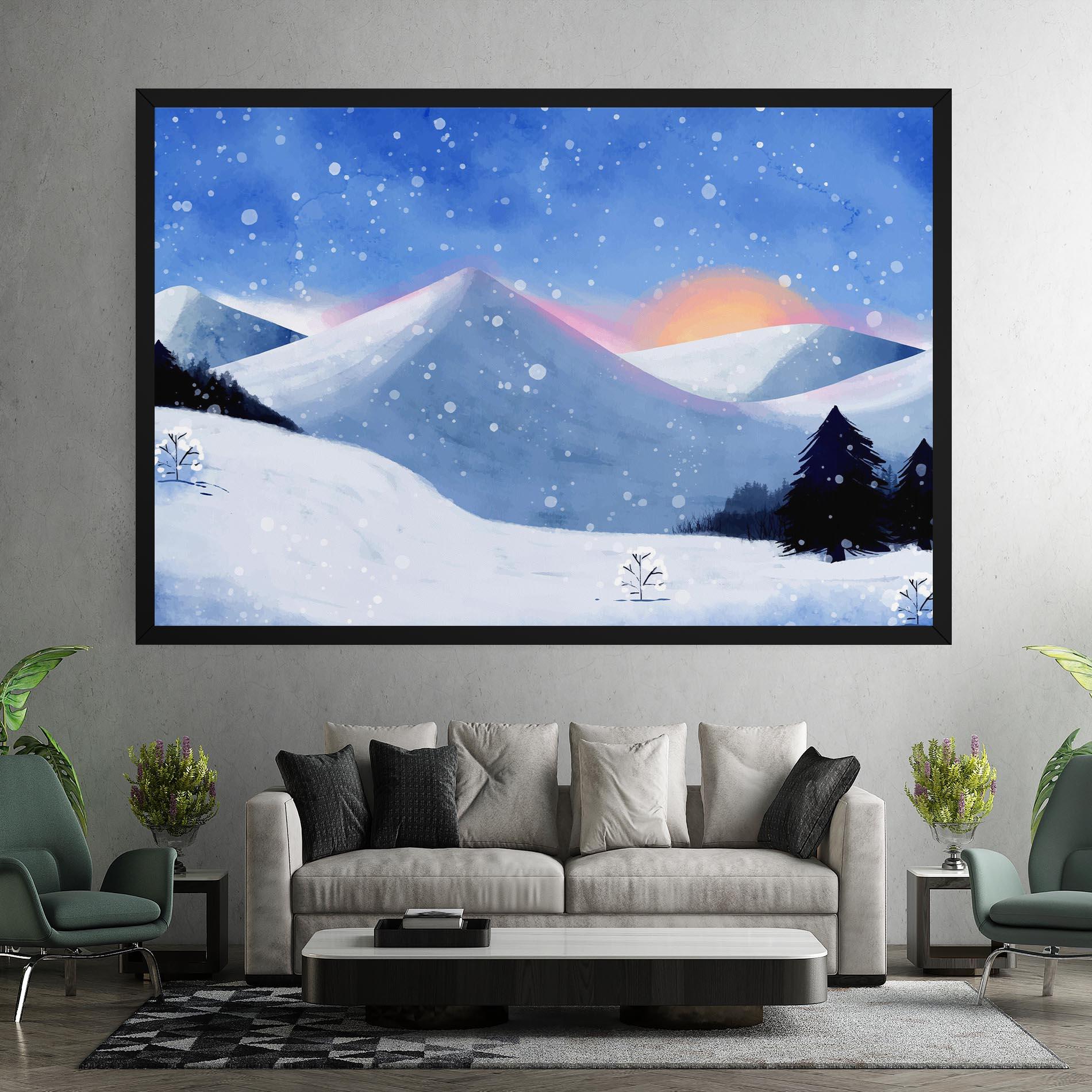 Tablou Canvas Mountain Snow Art mockup 7
