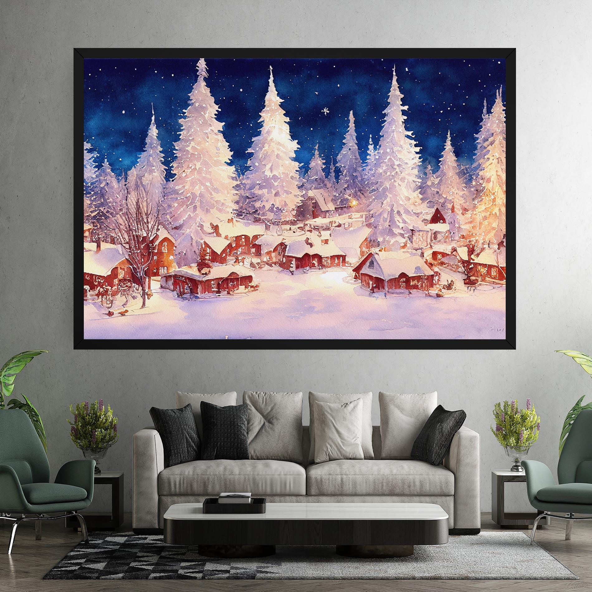 Tablou Canvas Snow Falling Painting mockup 7