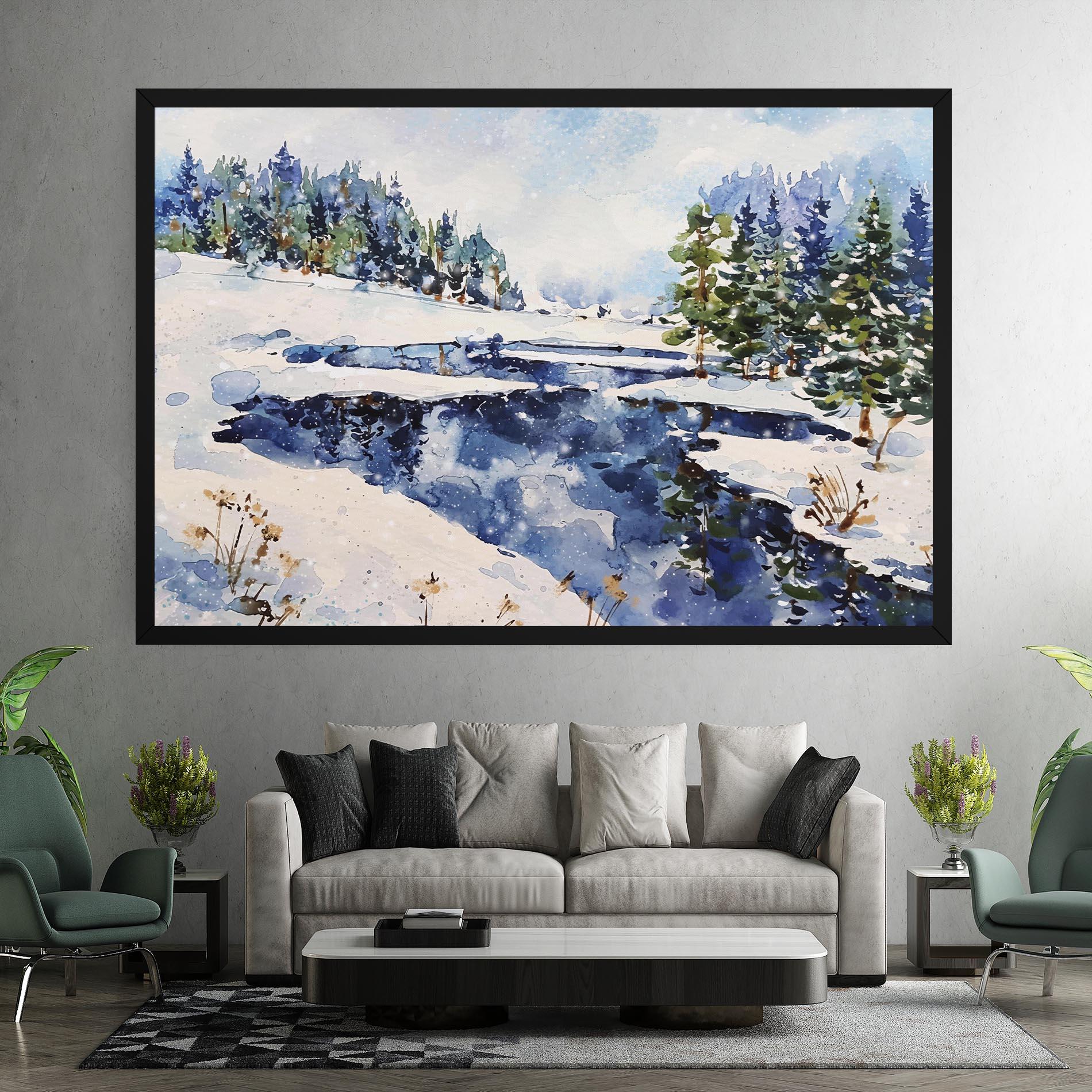 Tablou Canvas Winter Painting mockup 7