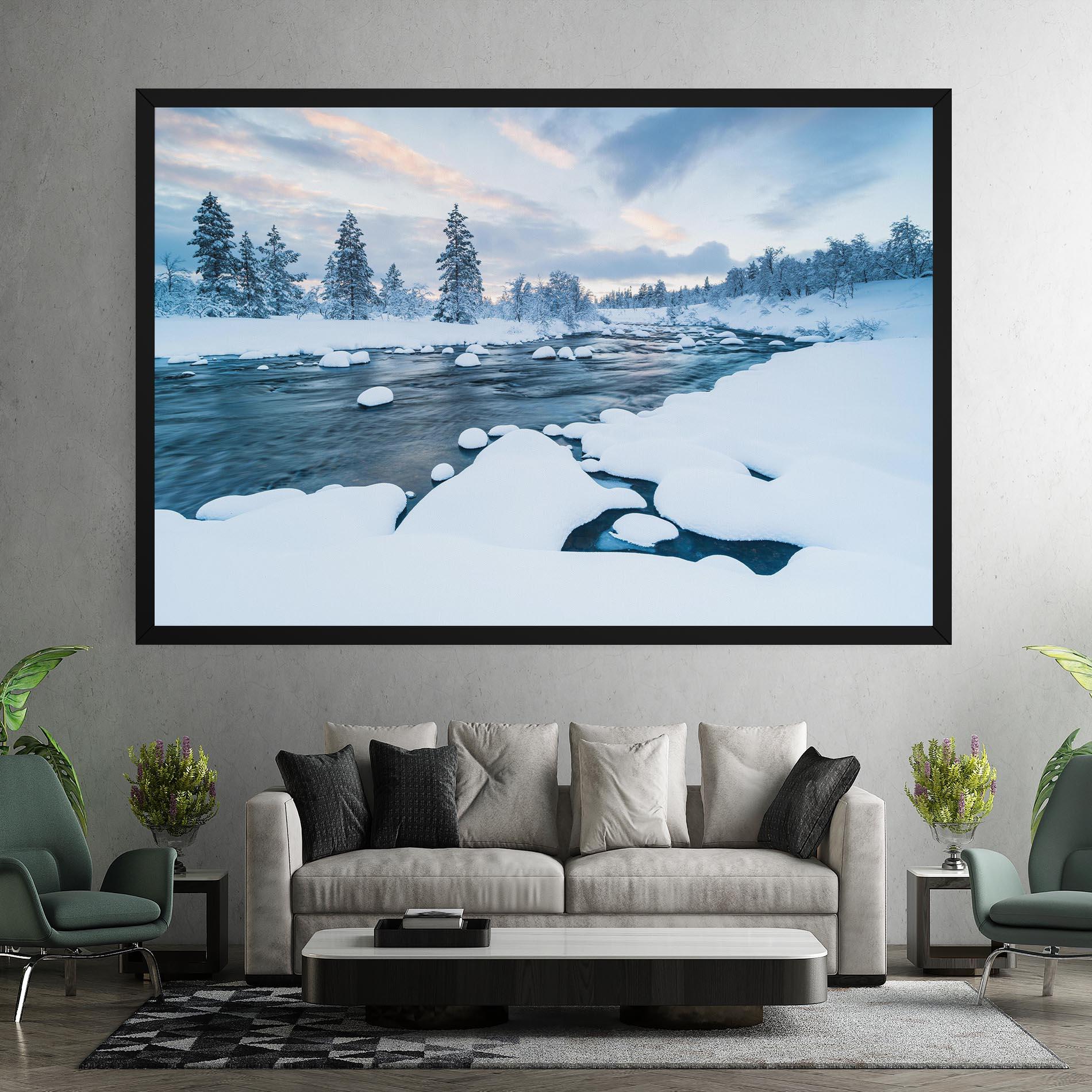 Tablou Canvas Winter River mockup 7