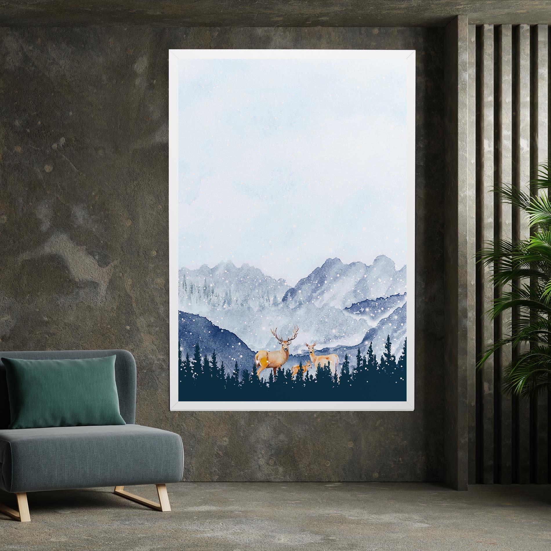 Tablou Canvas Winter Deers mockup 7
