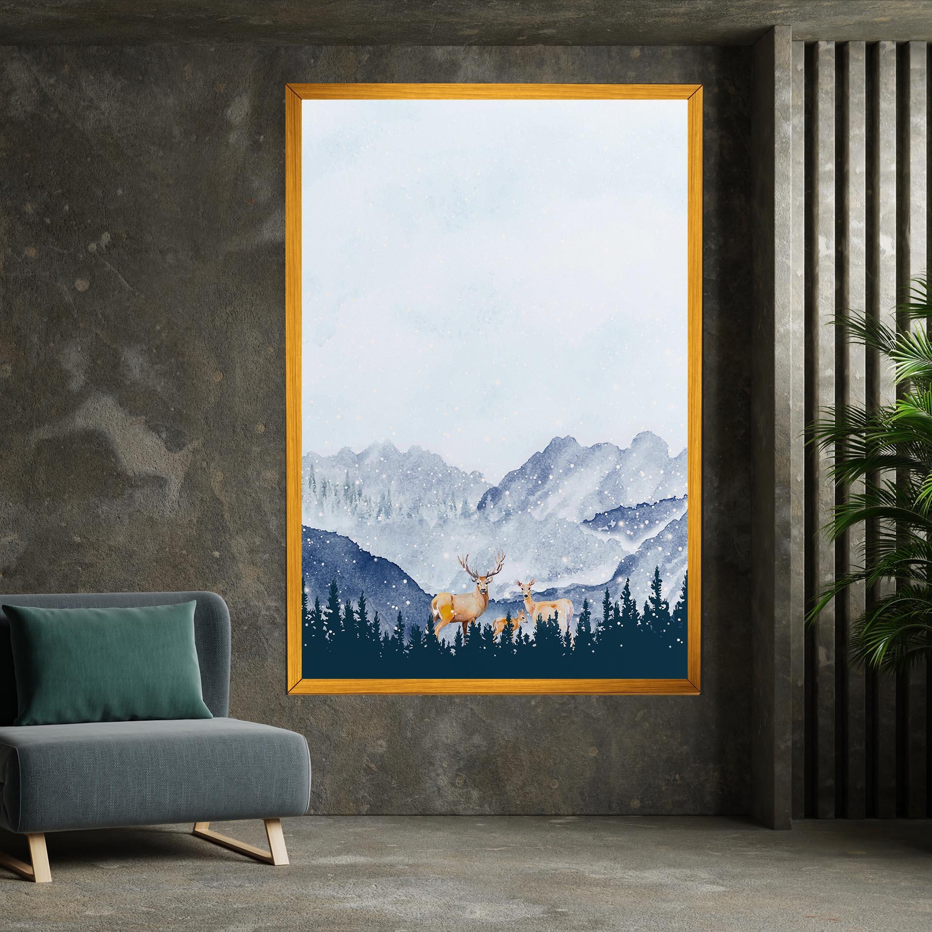 Tablou Canvas Winter Deers mockup 7