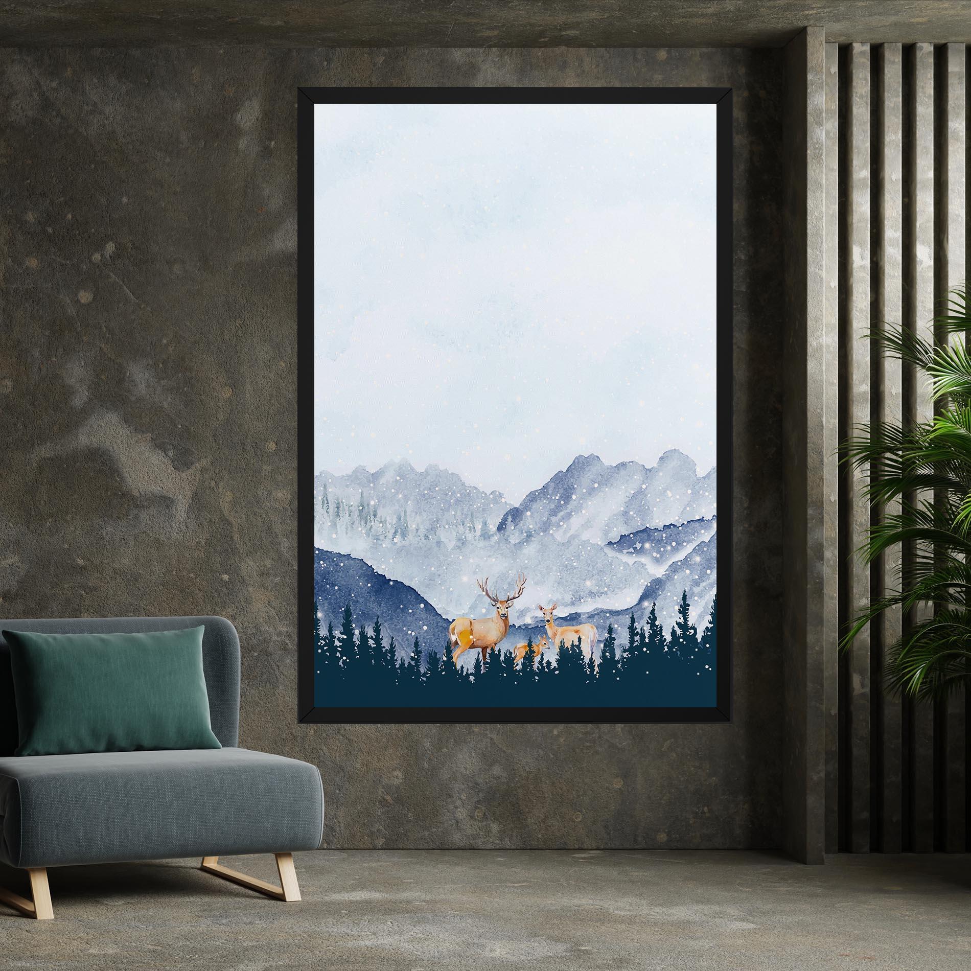 Tablou Canvas Winter Deers mockup 7