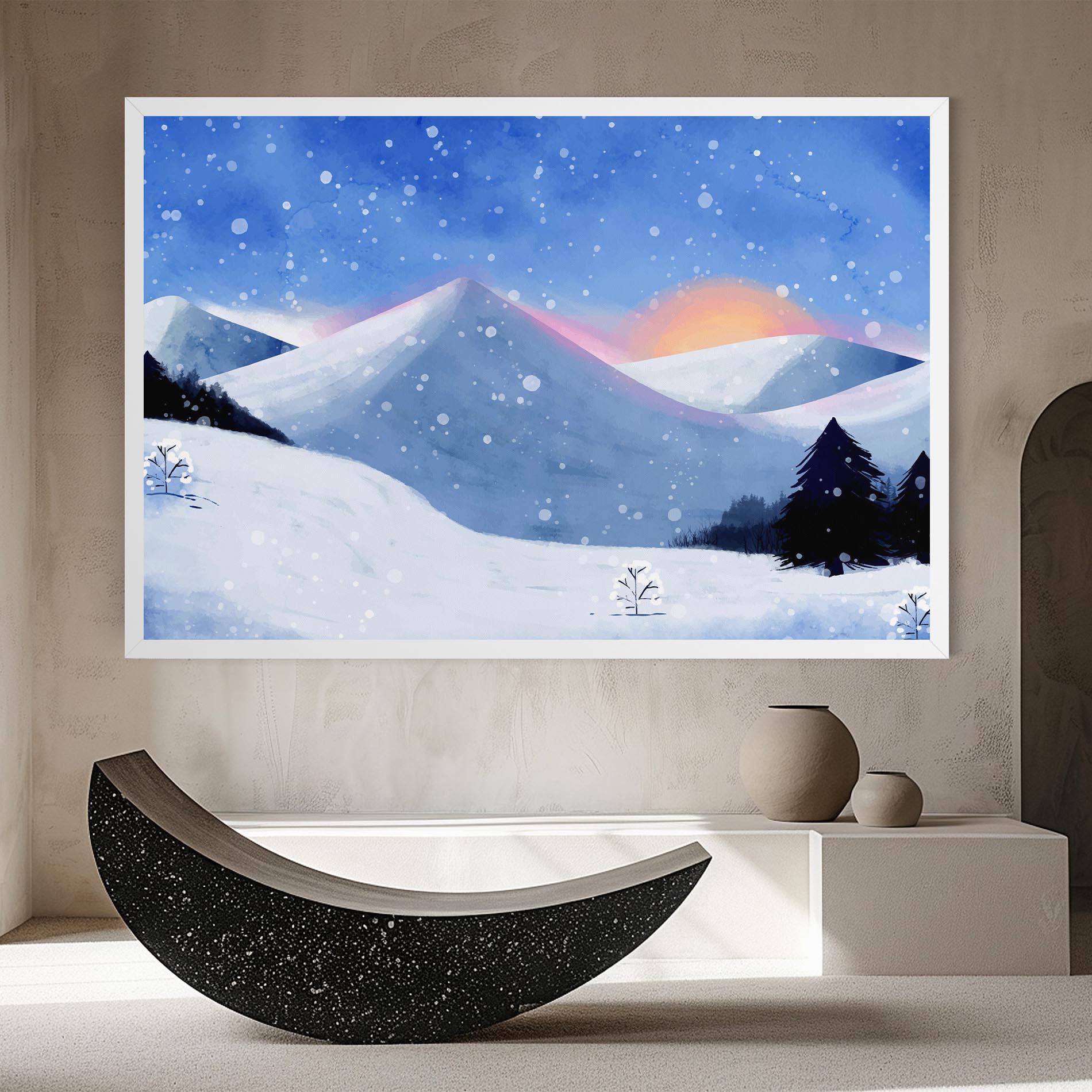 Tablou Canvas Mountain Snow Art mockup 8