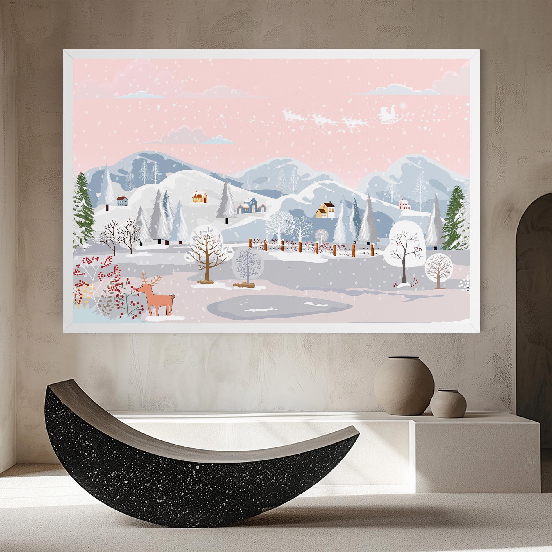 Tablou Canvas Pink Sky Winter mockup 8