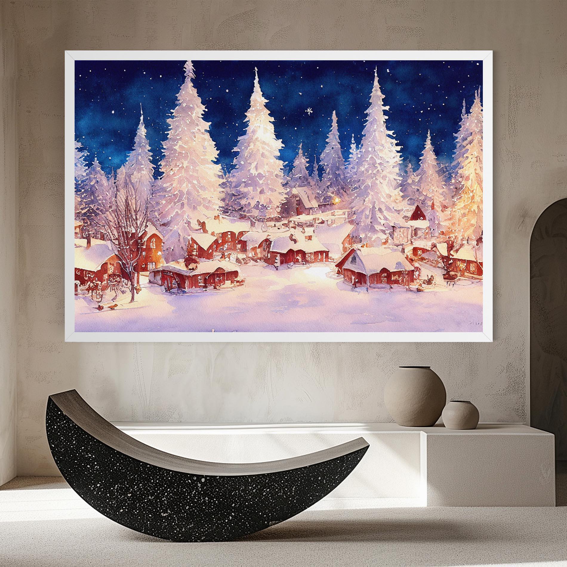 Tablou Canvas Snow Falling Painting mockup 8