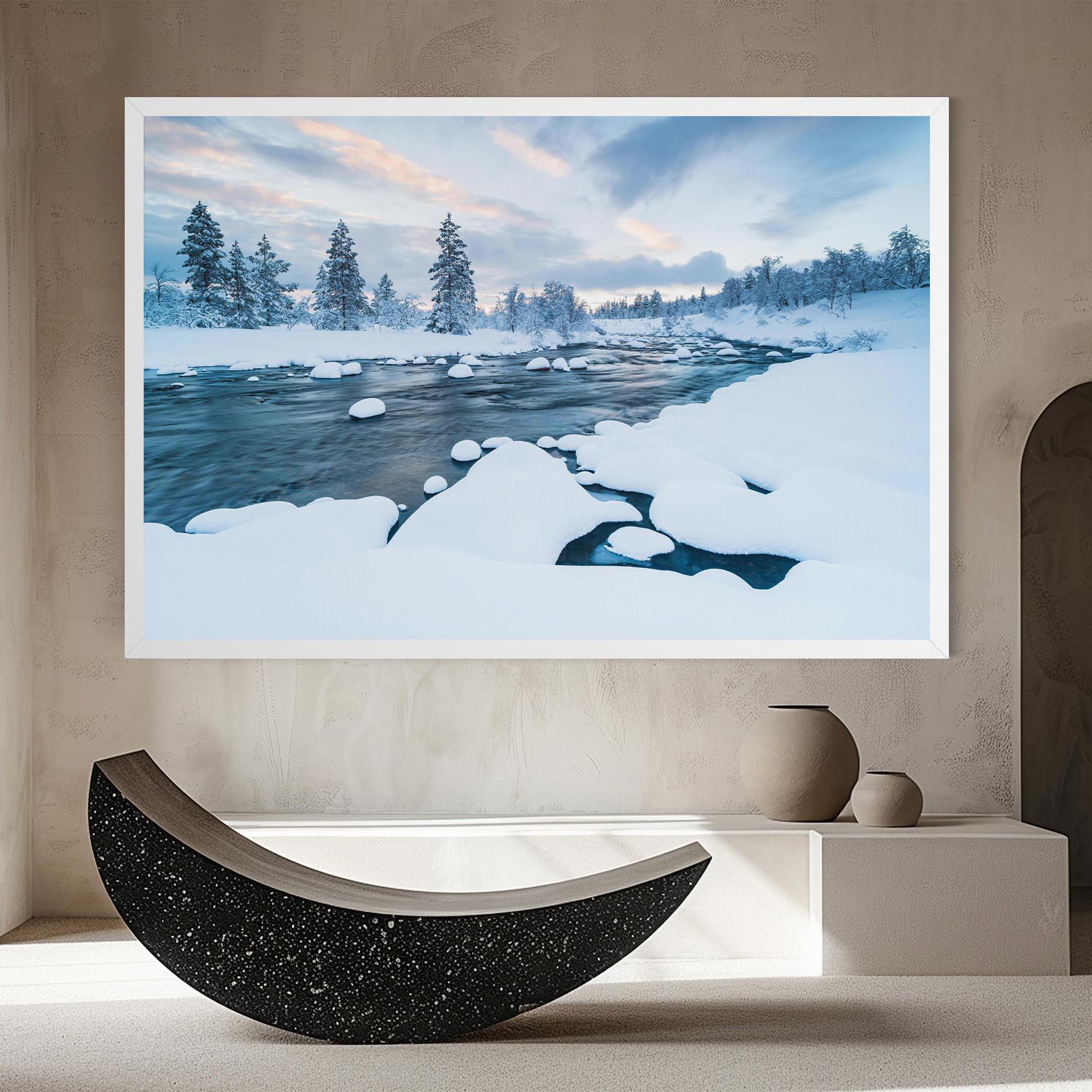 Tablou Canvas Winter River mockup 8