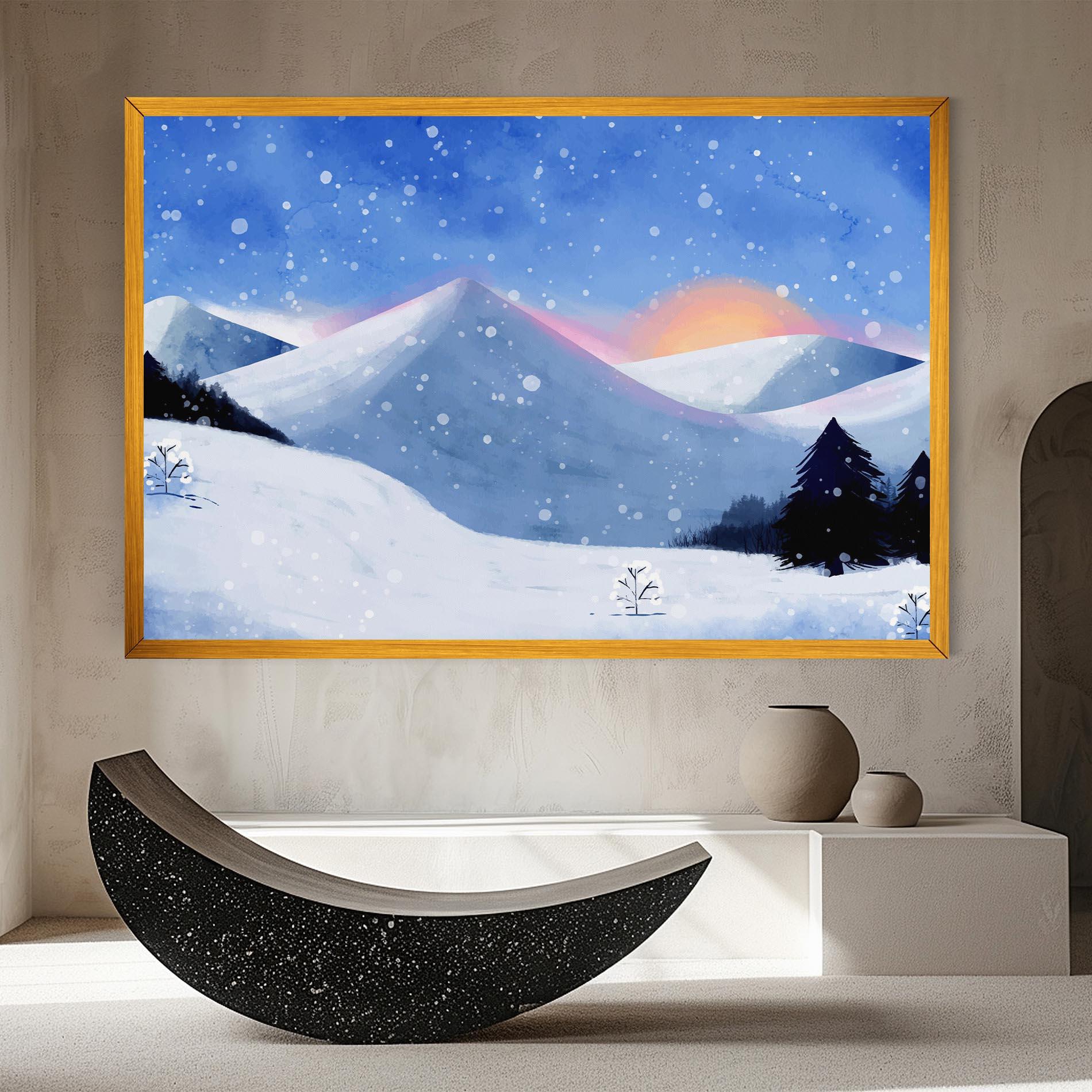 Tablou Canvas Mountain Snow Art mockup 8