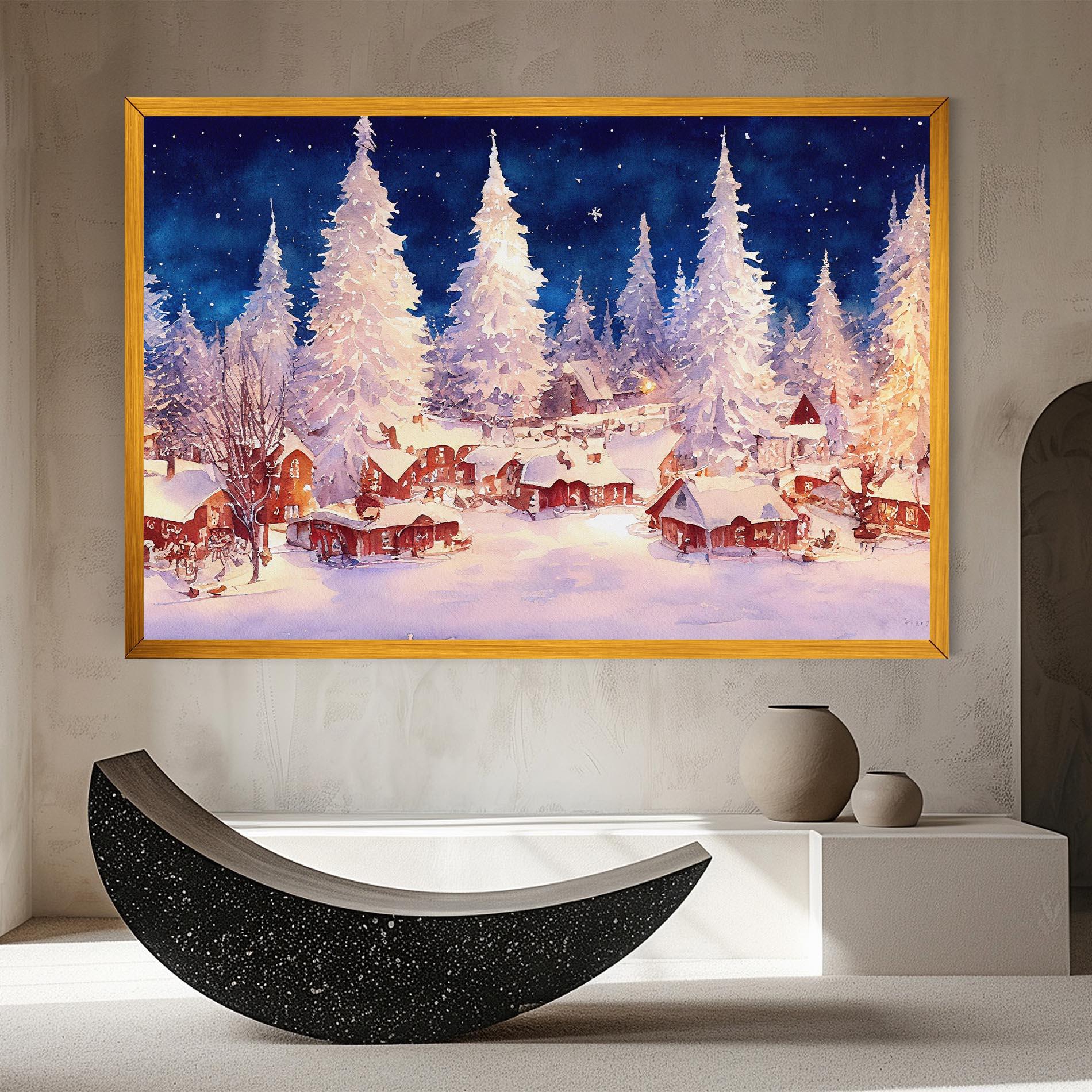 Tablou Canvas Snow Falling Painting mockup 8