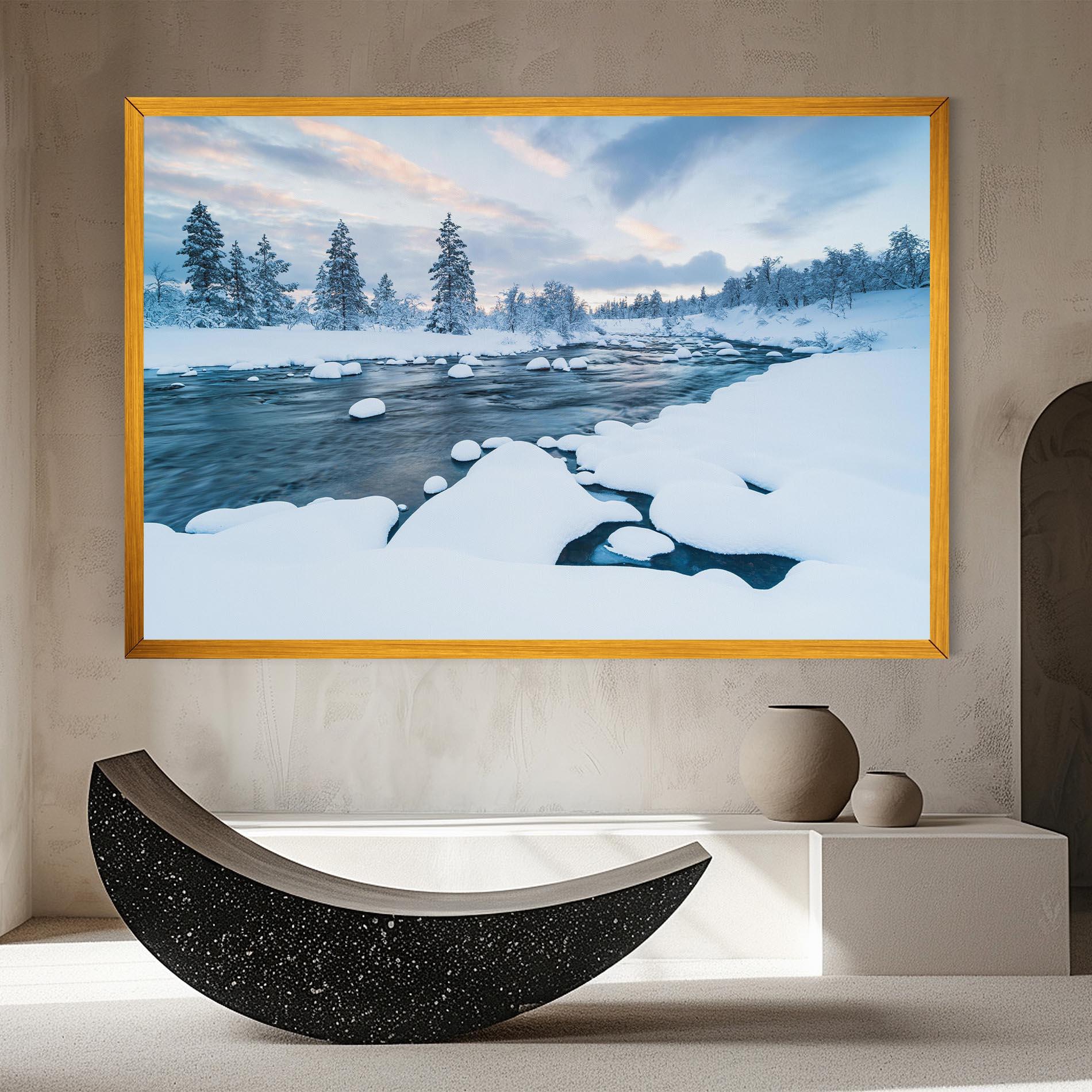 Tablou Canvas Winter River mockup 8