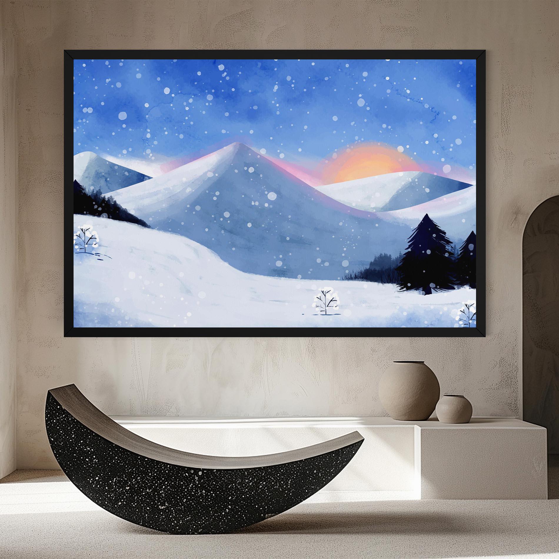 Tablou Canvas Mountain Snow Art mockup 8