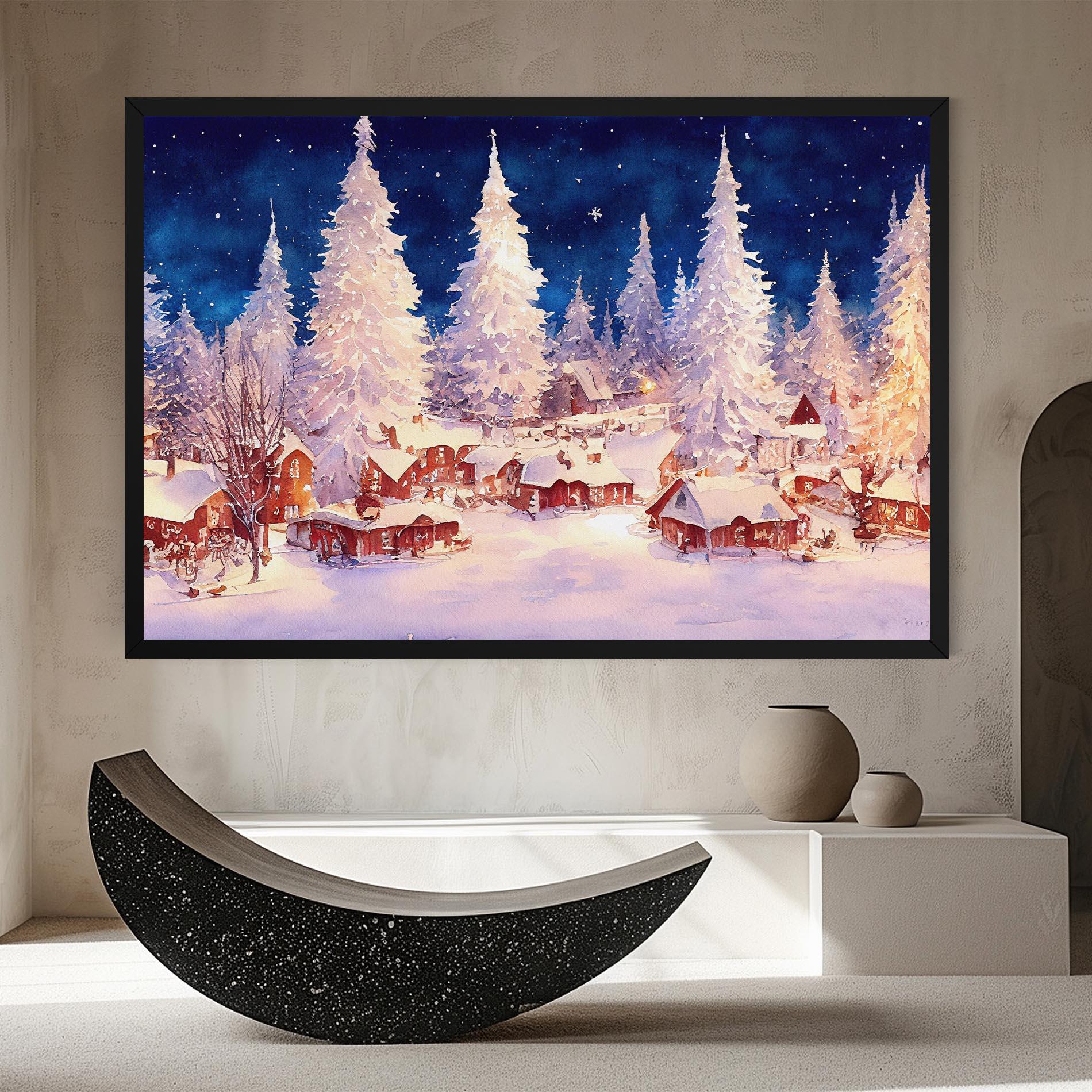 Tablou Canvas Snow Falling Painting mockup 8