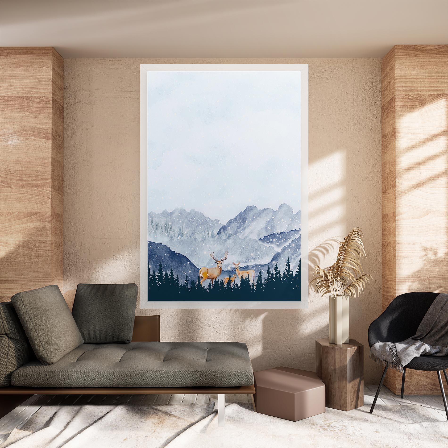 Tablou Canvas Winter Deers mockup 8