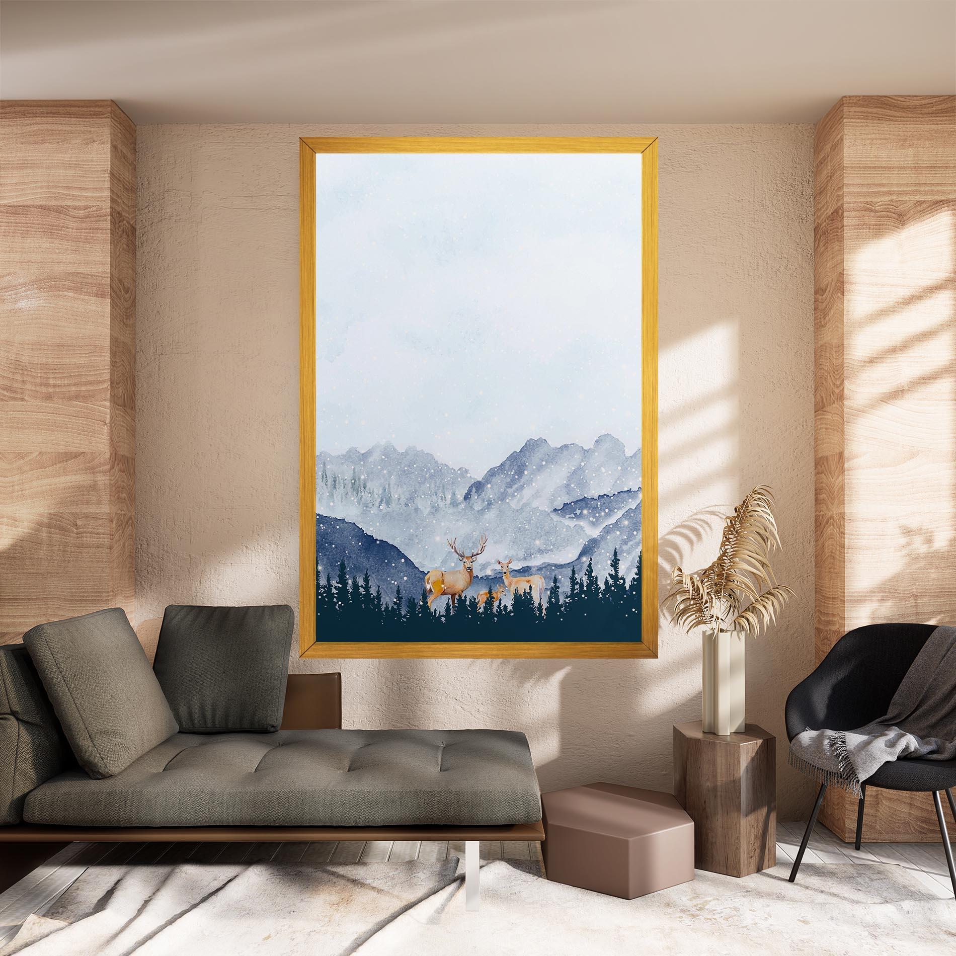 Tablou Canvas Winter Deers mockup 8