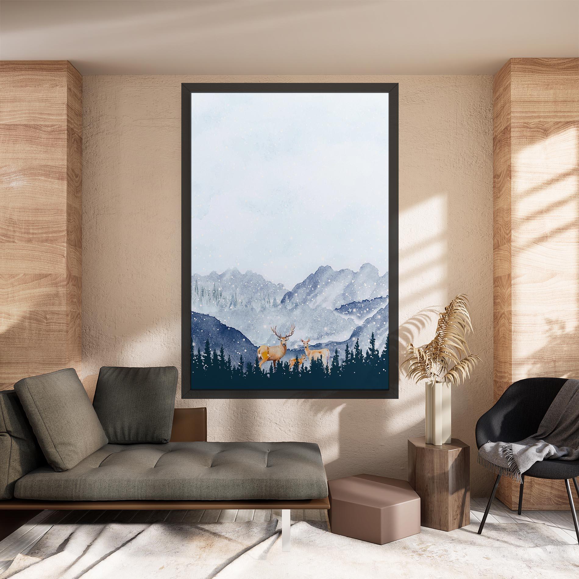 Tablou Canvas Winter Deers mockup 8