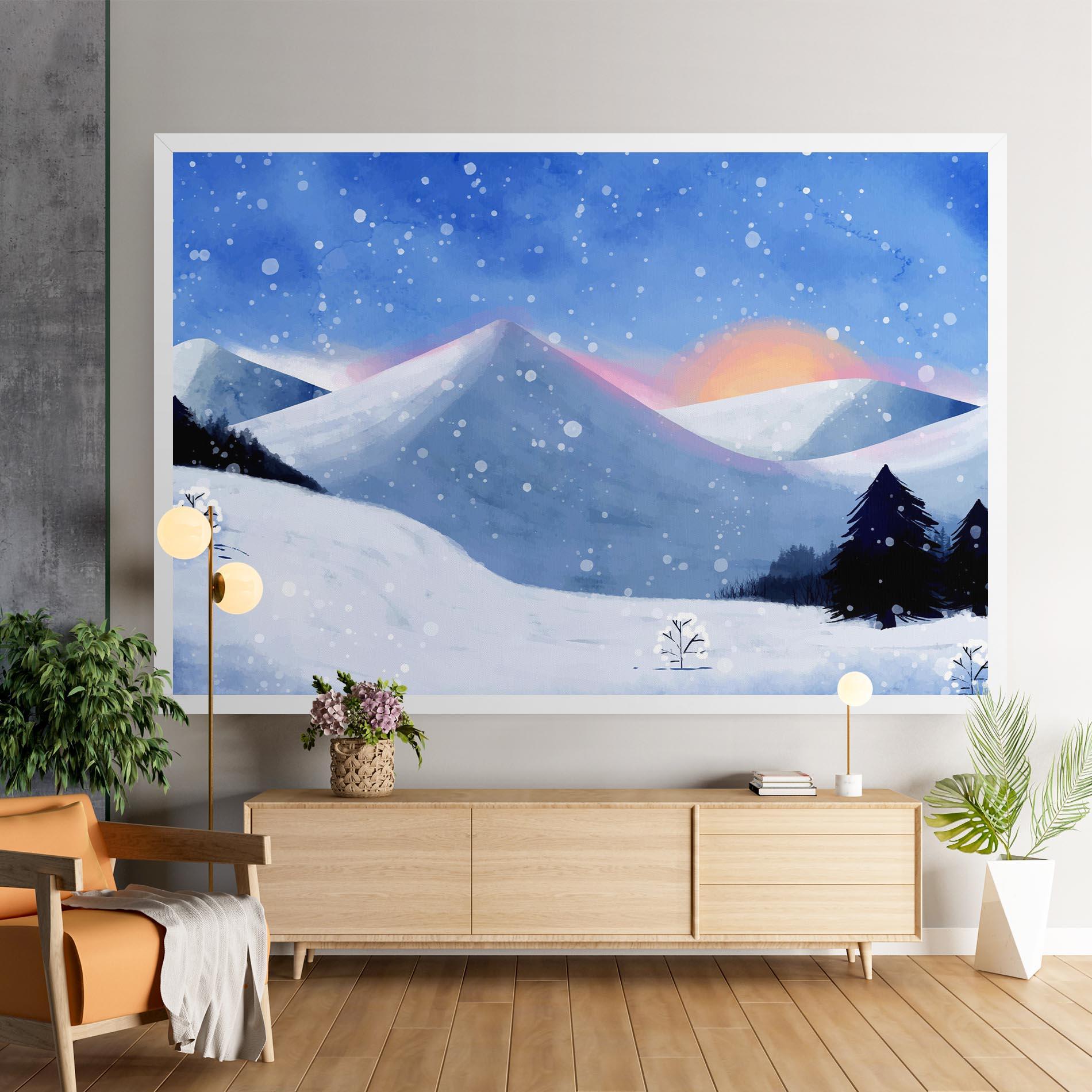 Tablou Canvas Mountain Snow Art mockup 9