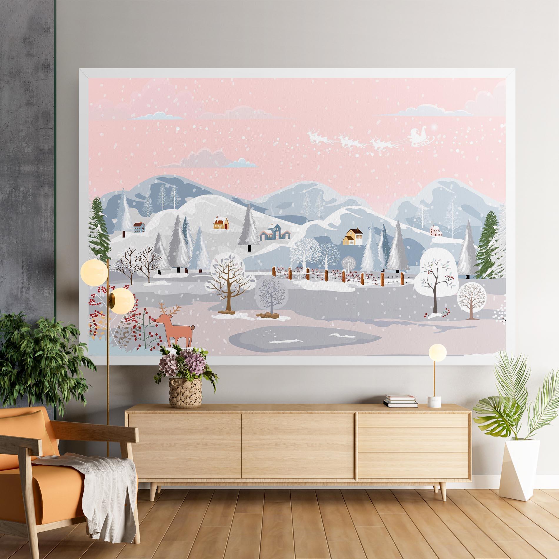 Tablou Canvas Pink Sky Winter mockup 9