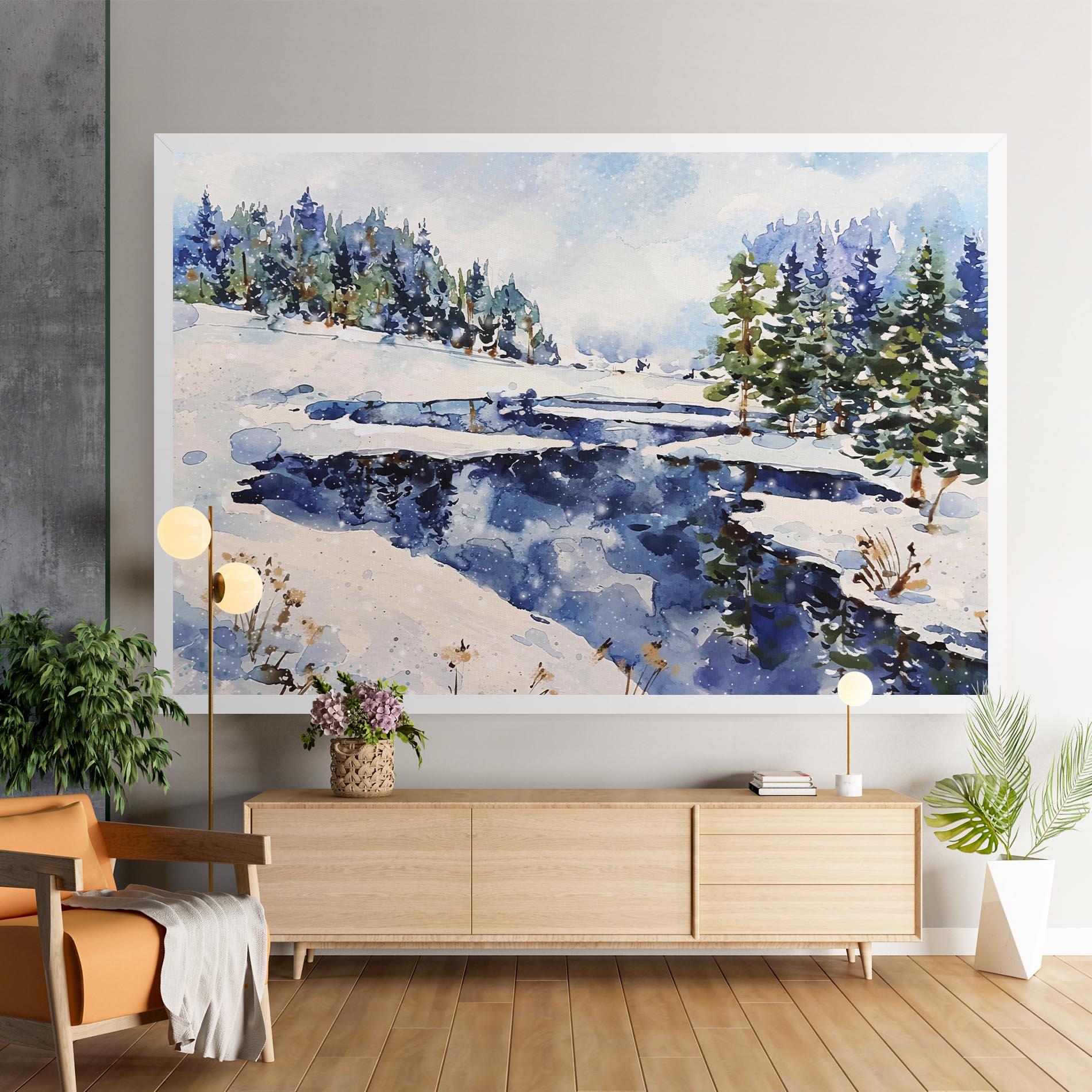 Tablou Canvas Winter Painting mockup 9