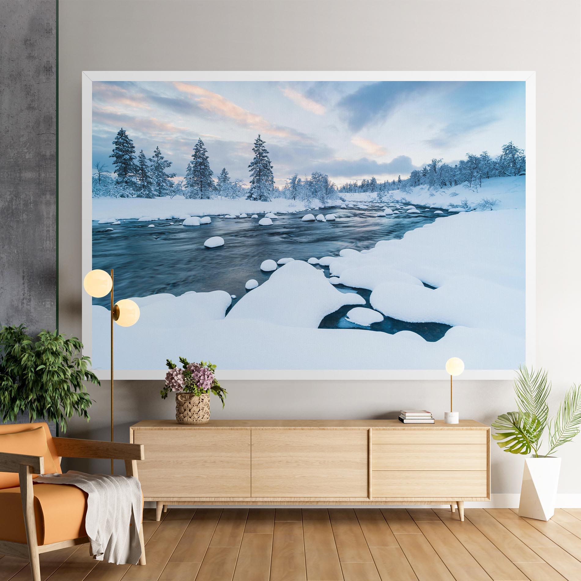 Tablou Canvas Winter River mockup 9