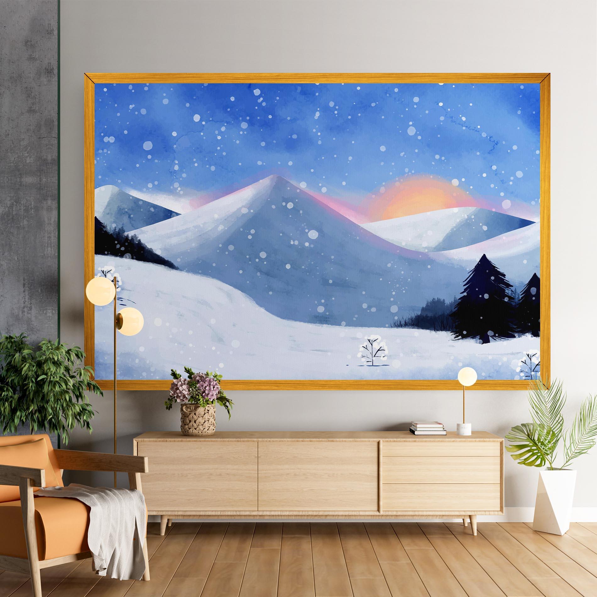 Tablou Canvas Mountain Snow Art mockup 9