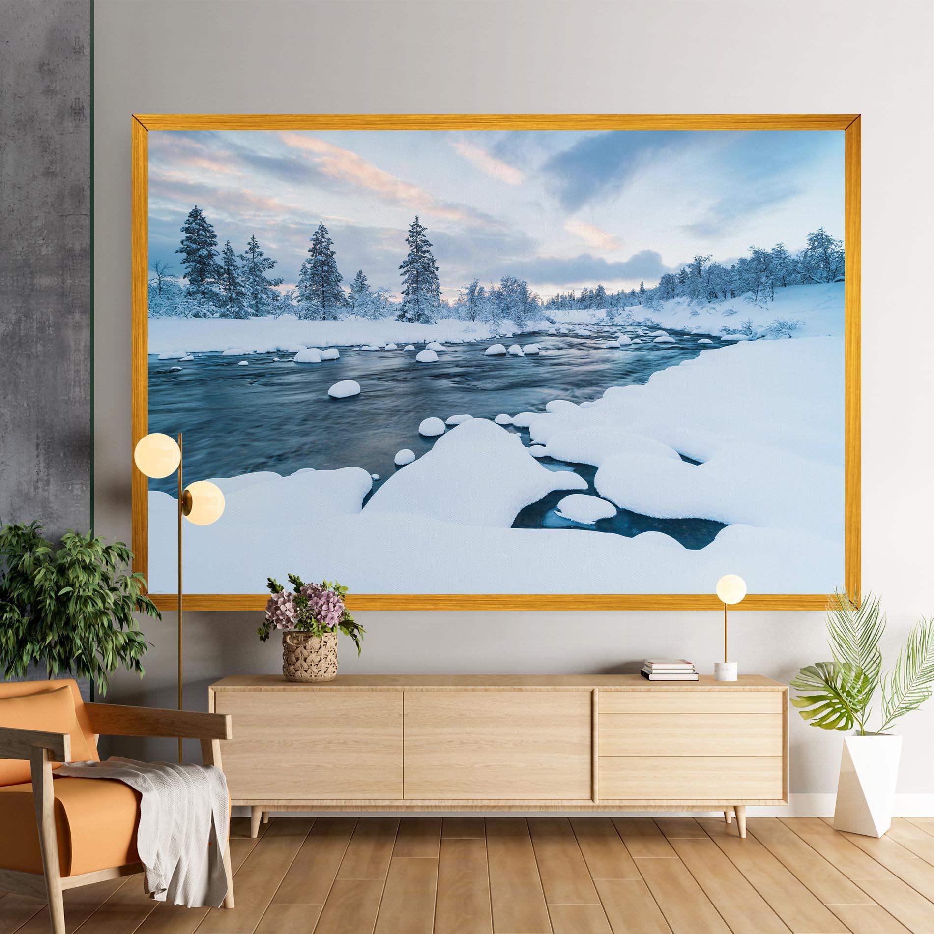 Tablou Canvas Winter River mockup 9