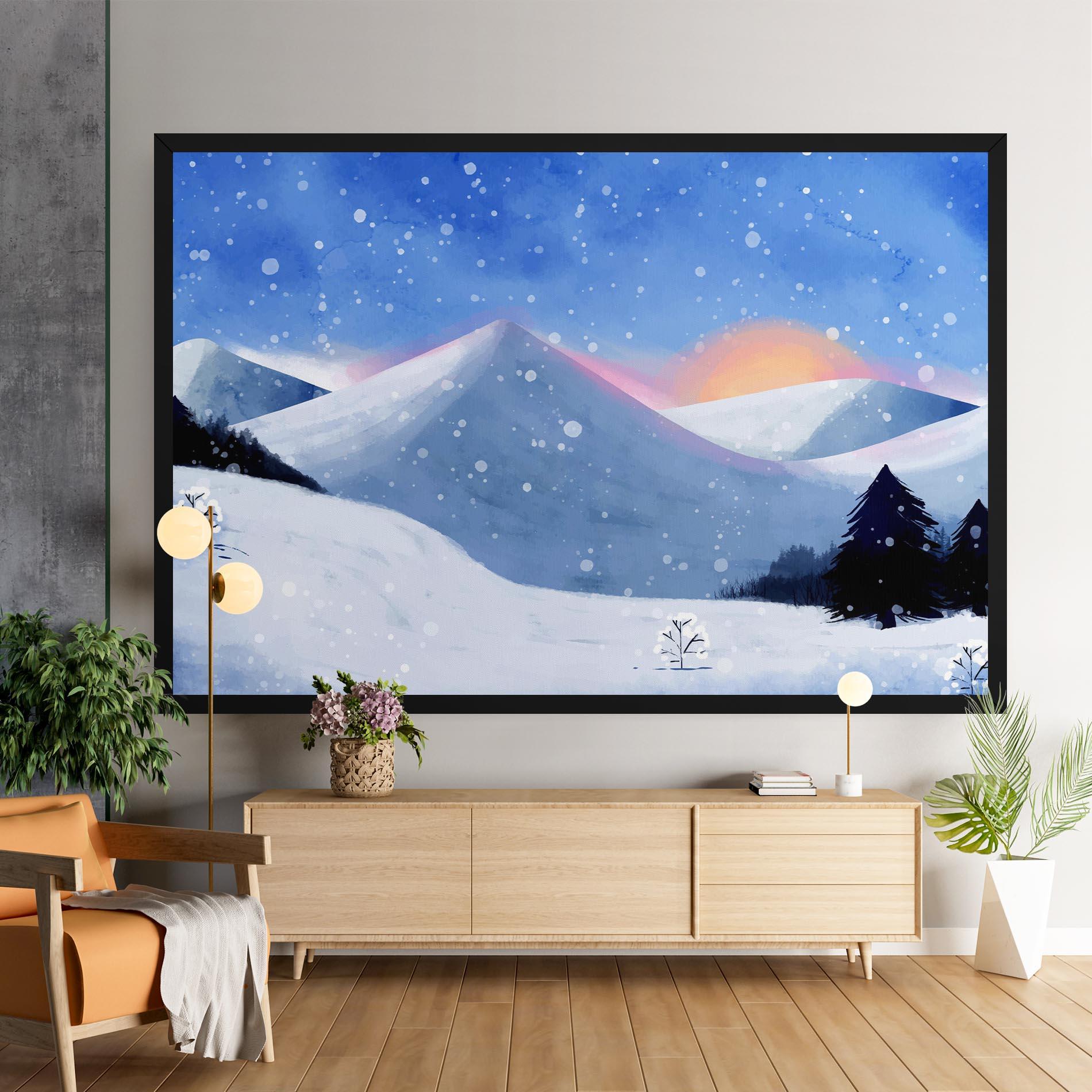Tablou Canvas Mountain Snow Art mockup 9