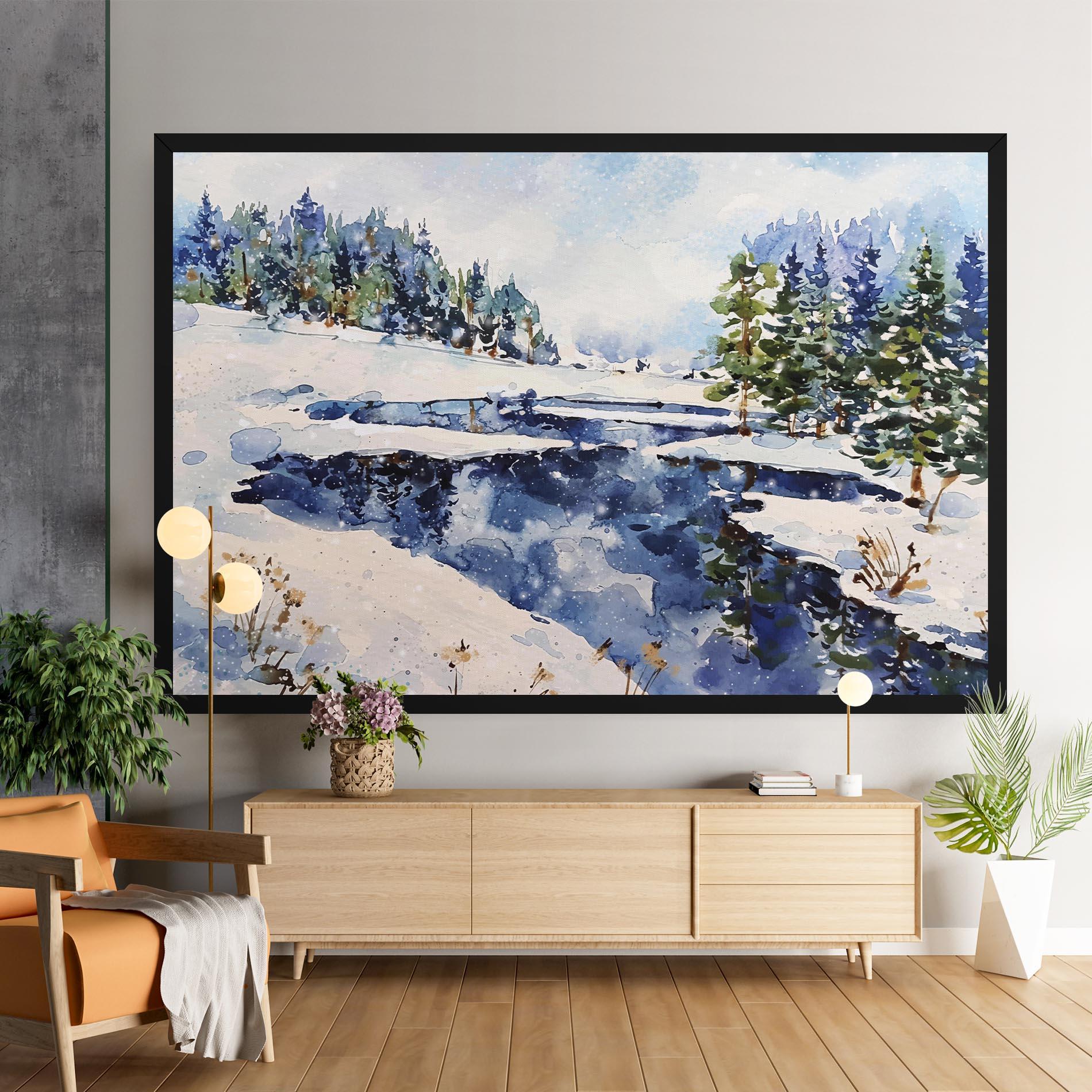 Tablou Canvas Winter Painting mockup 9