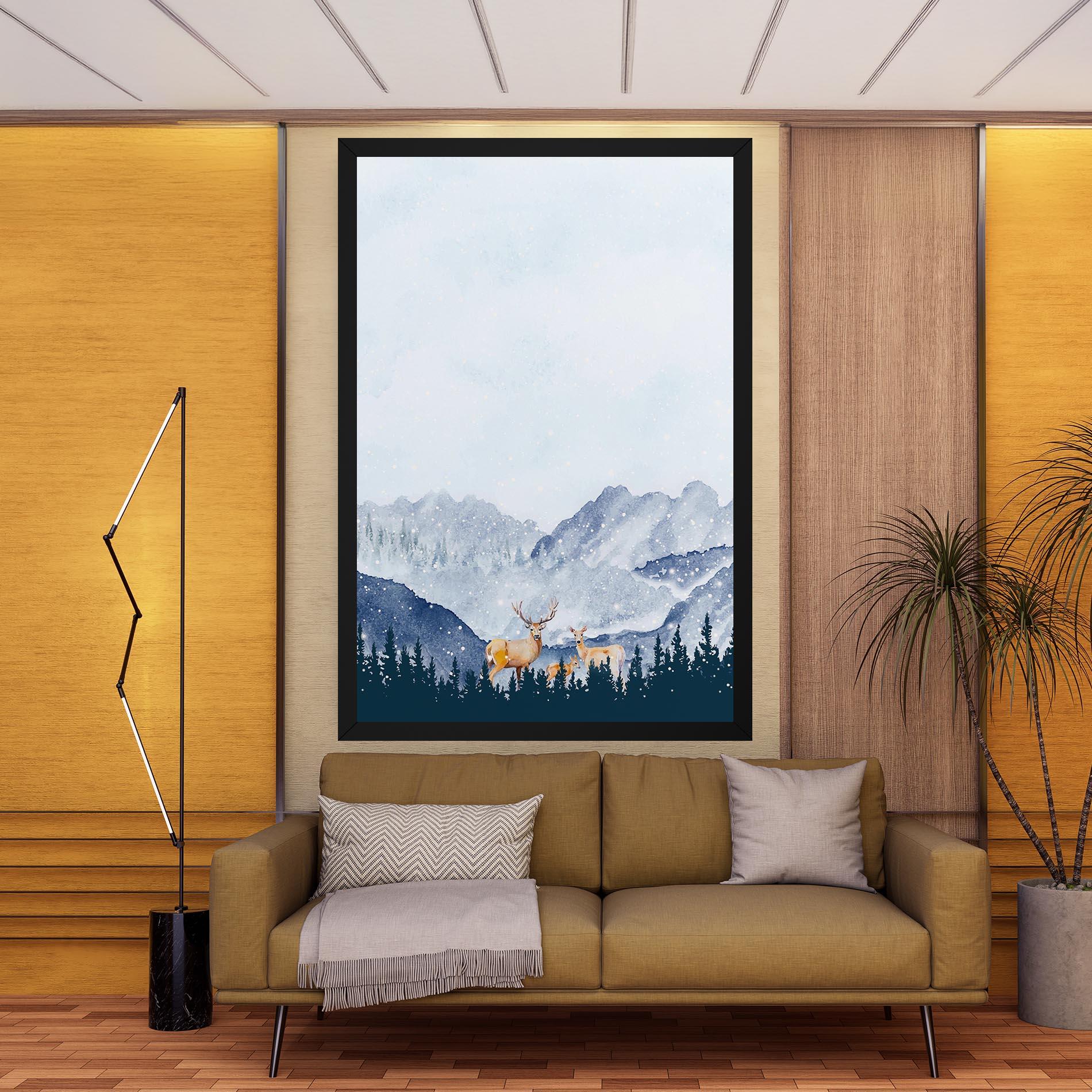 Tablou Canvas Winter Deers mockup 9