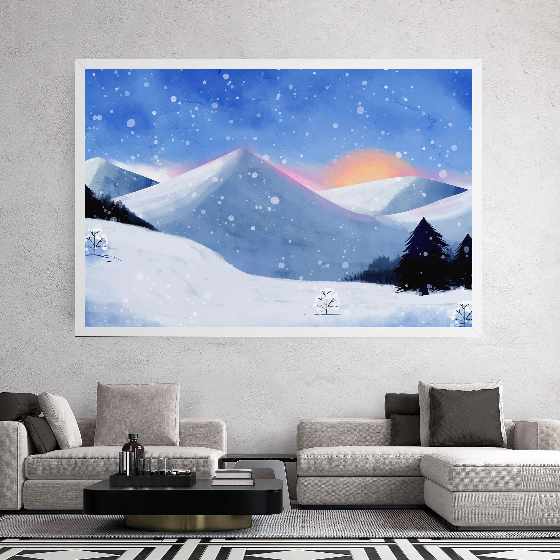 Tablou Canvas Mountain Snow Art mockup 2