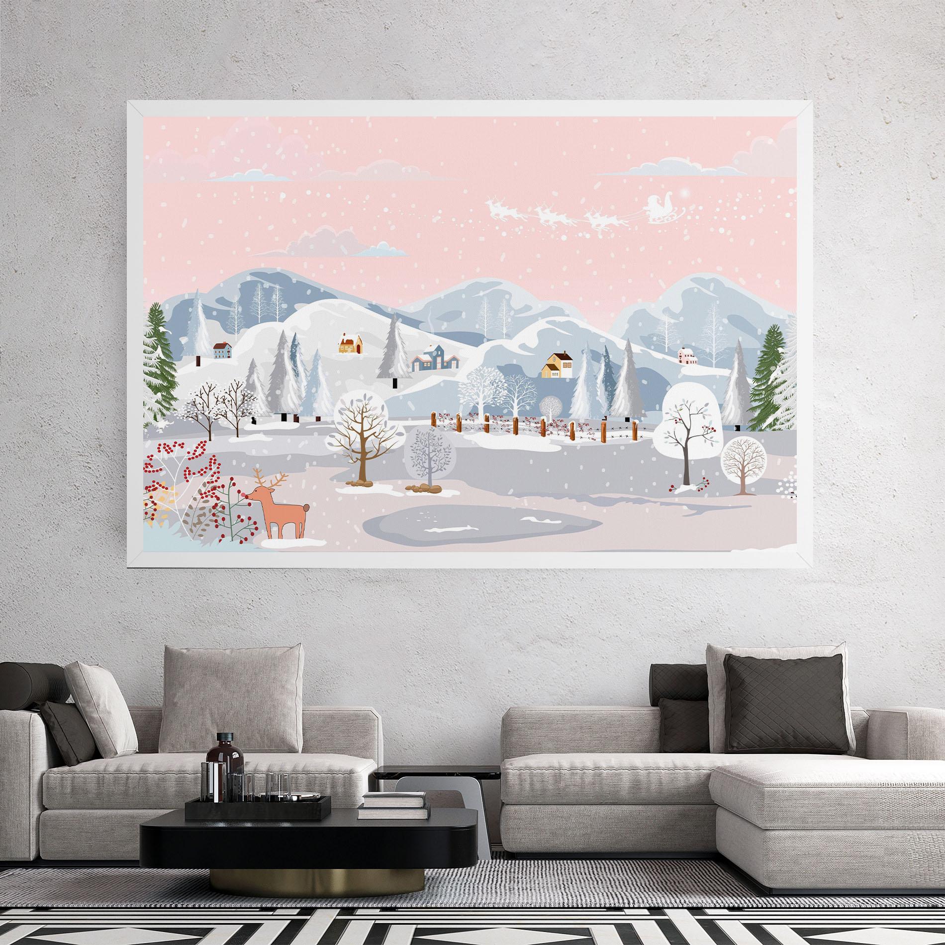Tablou Canvas Pink Sky Winter mockup 2