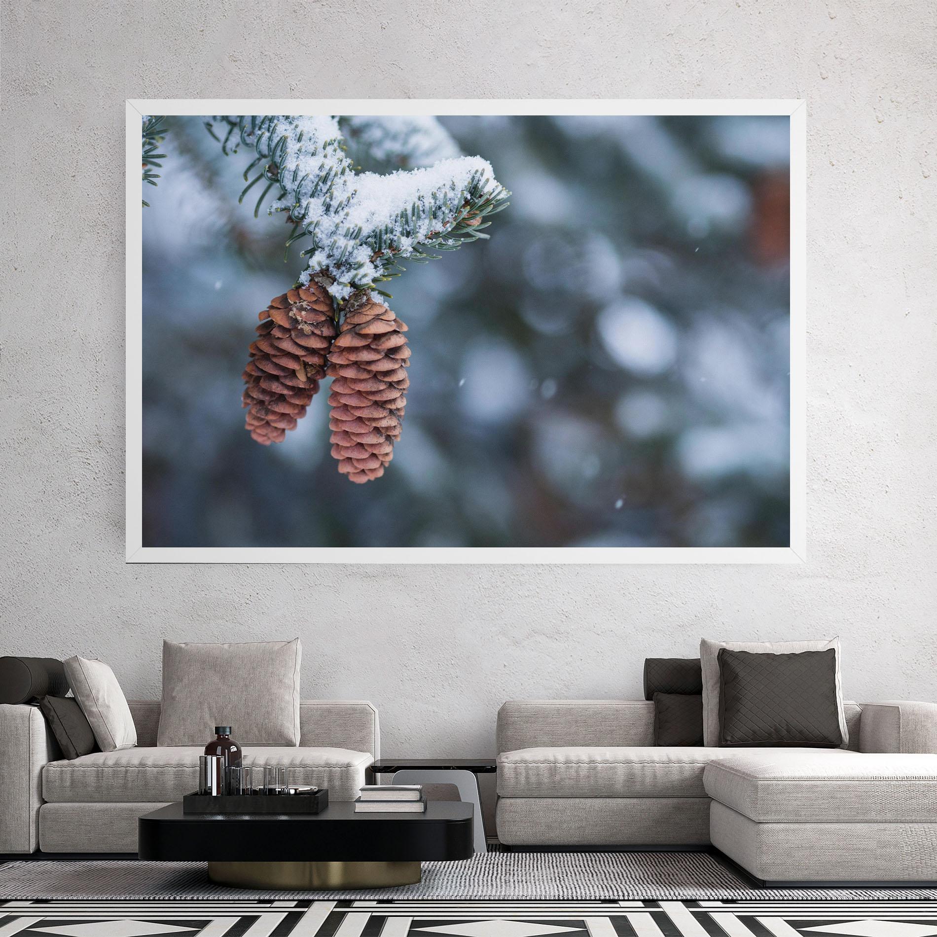 Tablou Canvas Winter Cones mockup 2