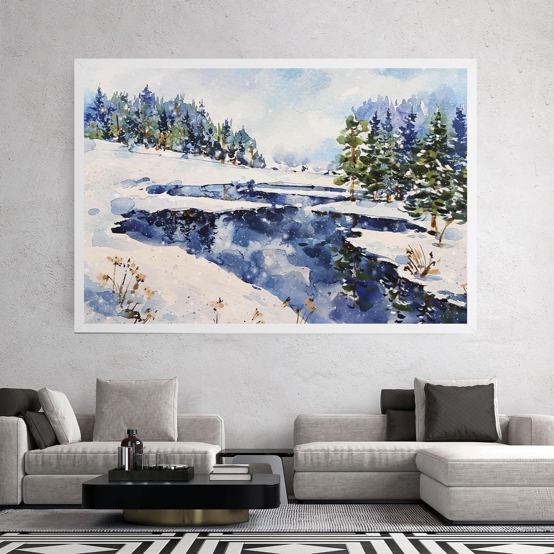 Tablou Canvas Winter Painting mockup 2
