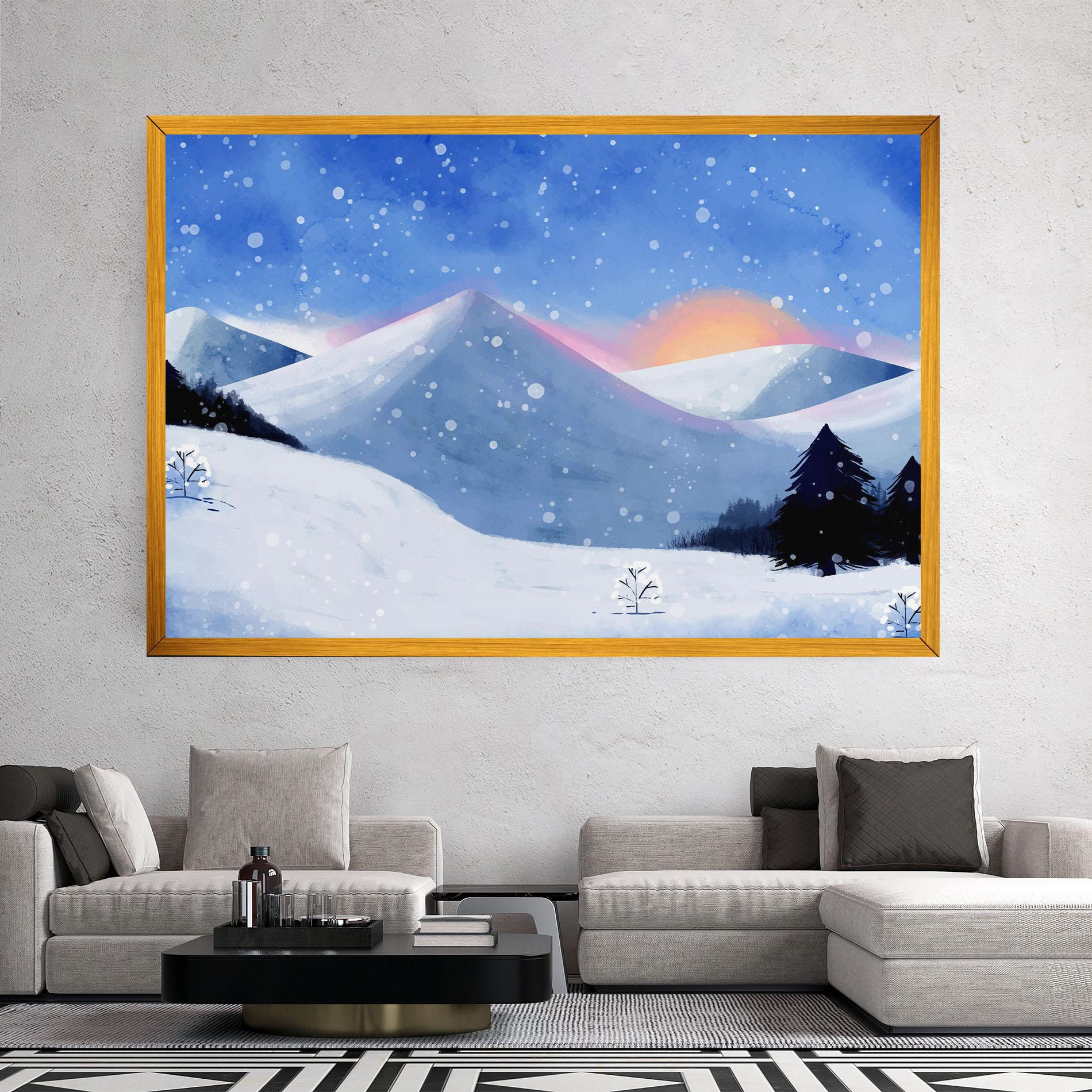 Tablou Canvas Mountain Snow Art mockup 2
