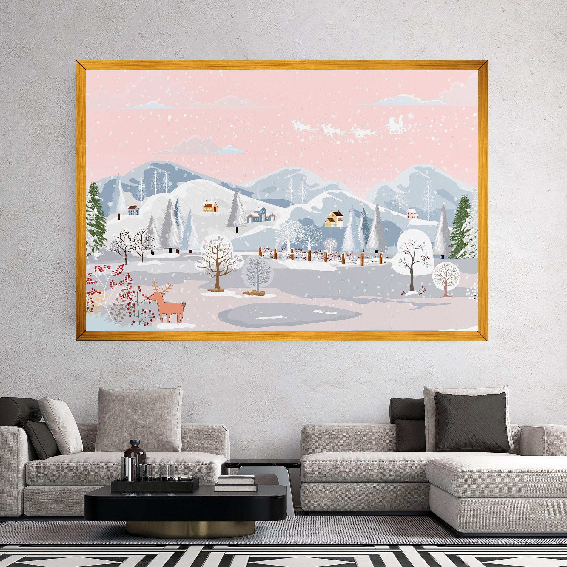 Tablou Canvas Pink Sky Winter mockup 2