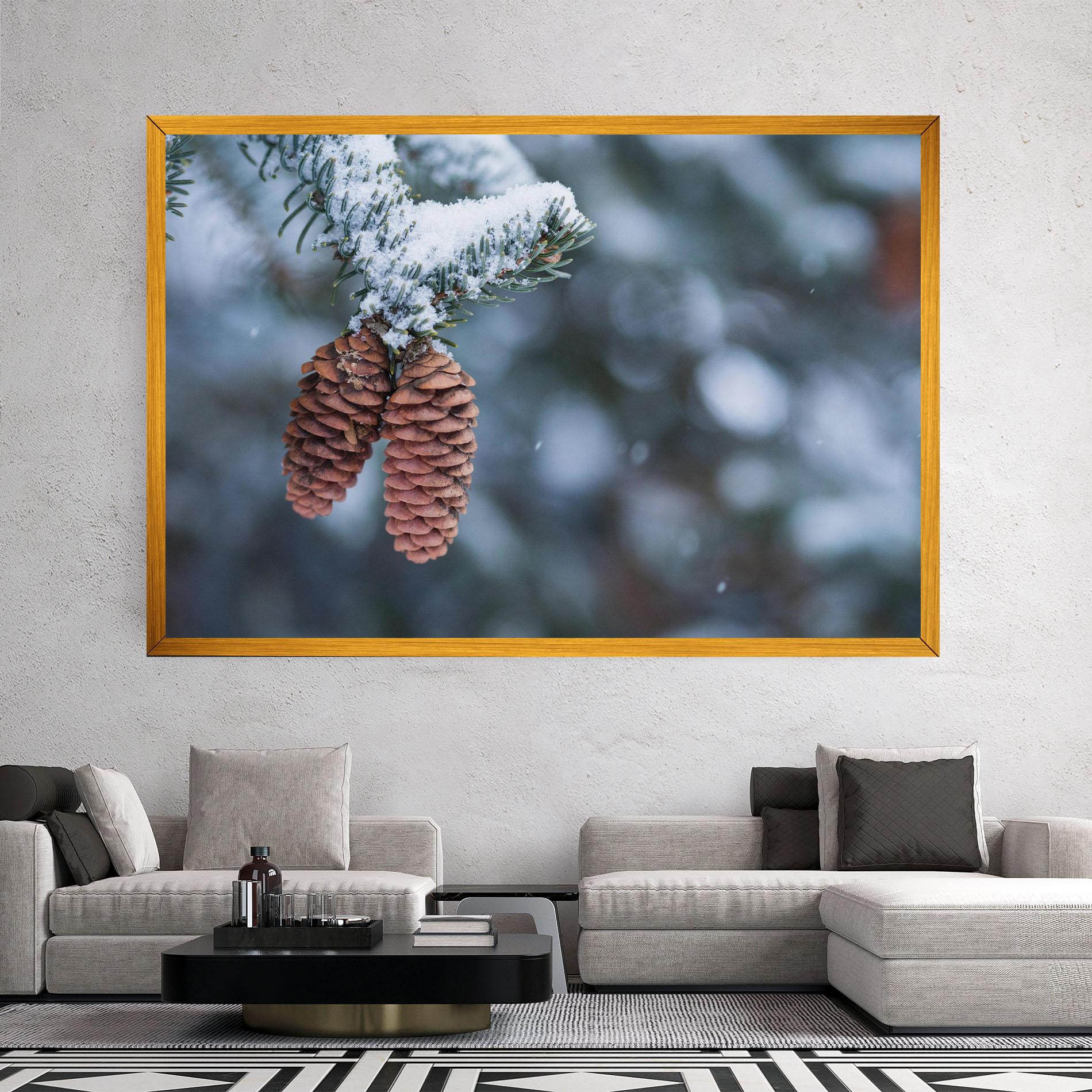 Tablou Canvas Winter Cones mockup 2