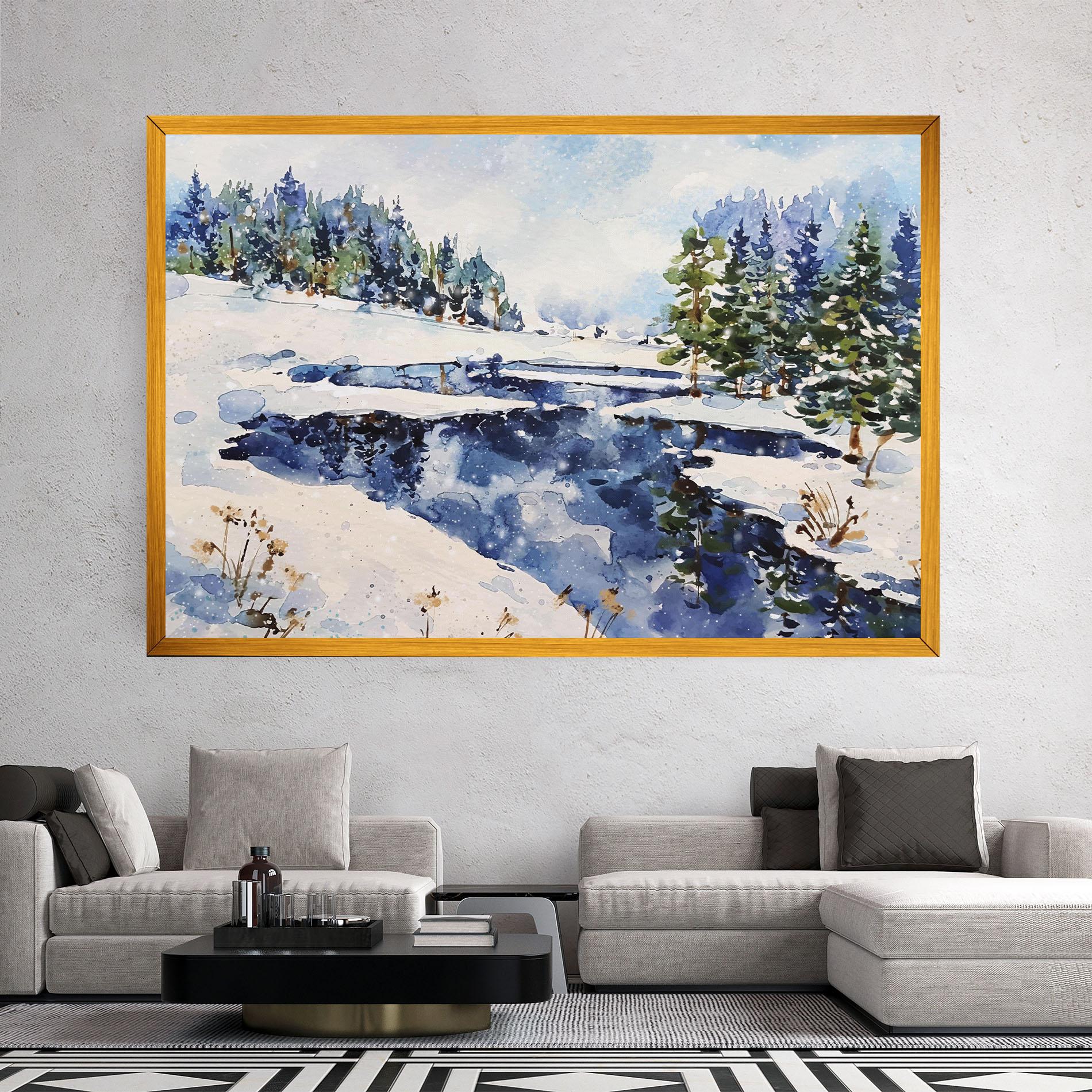 Tablou Canvas Winter Painting mockup 2