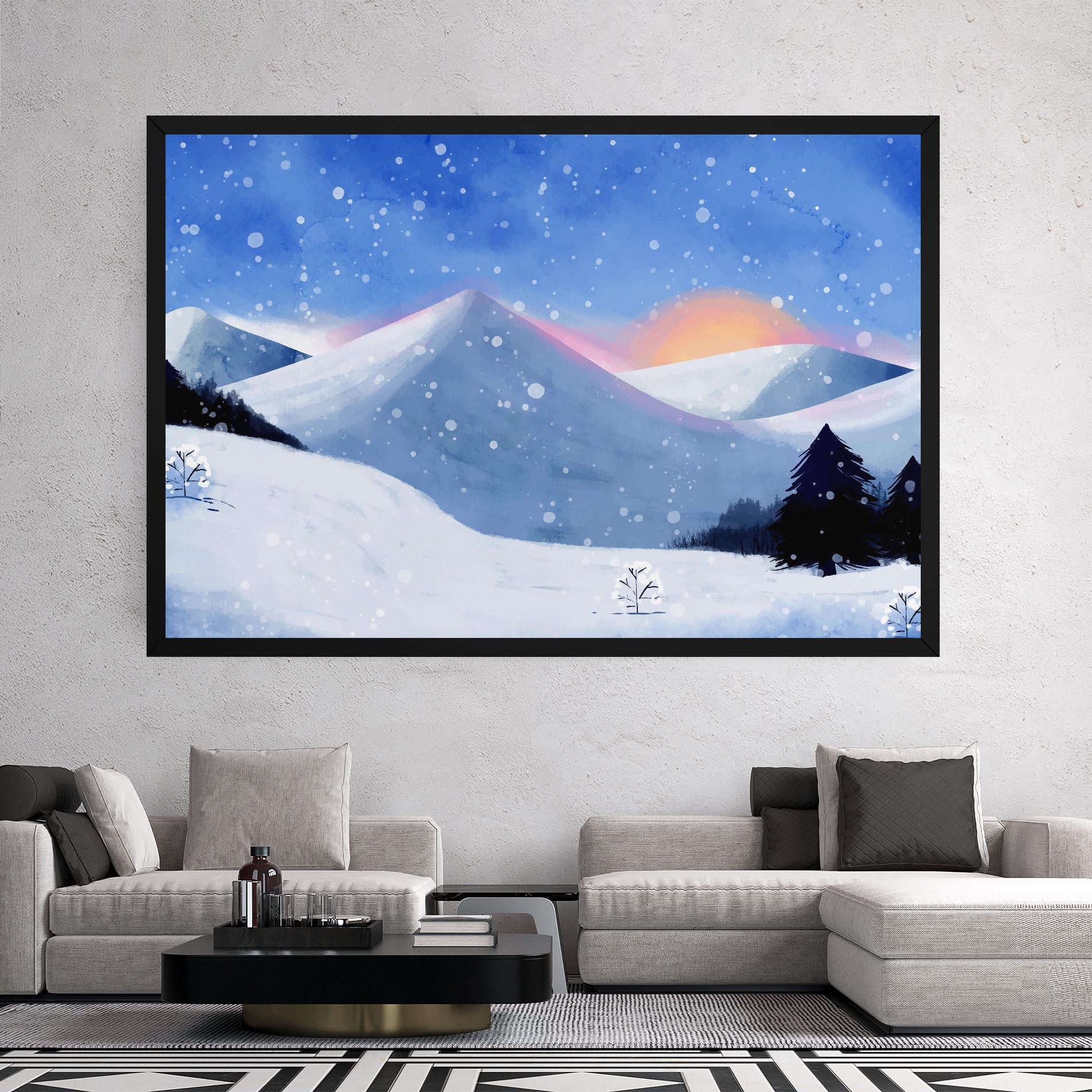 Tablou Canvas Mountain Snow Art mockup 2