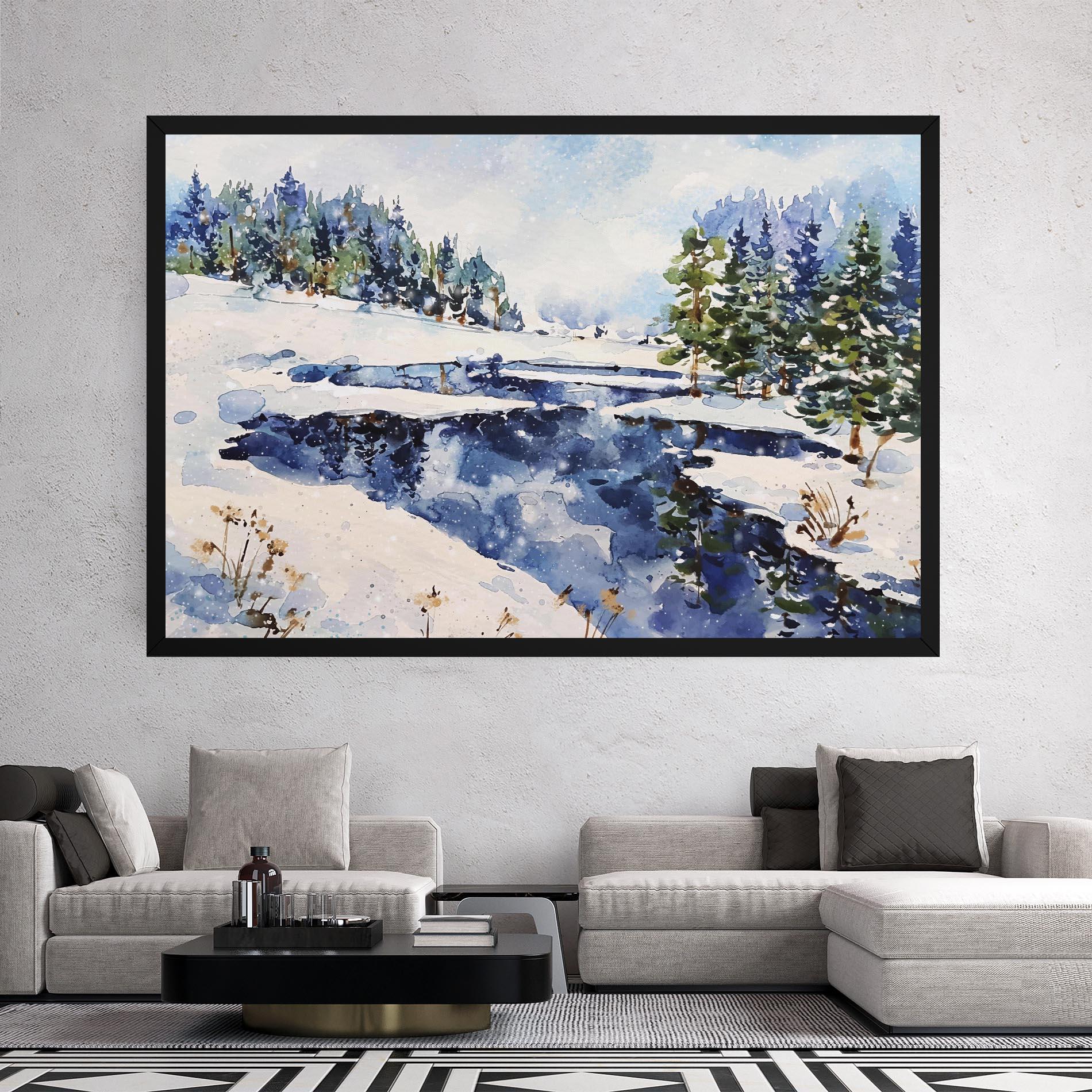 Tablou Canvas Winter Painting mockup 2
